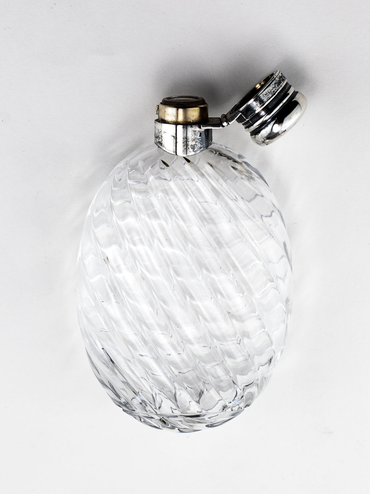 S. Mordan & Co. Sterling Silver & Ribbed Glass Flask, 1890–1891