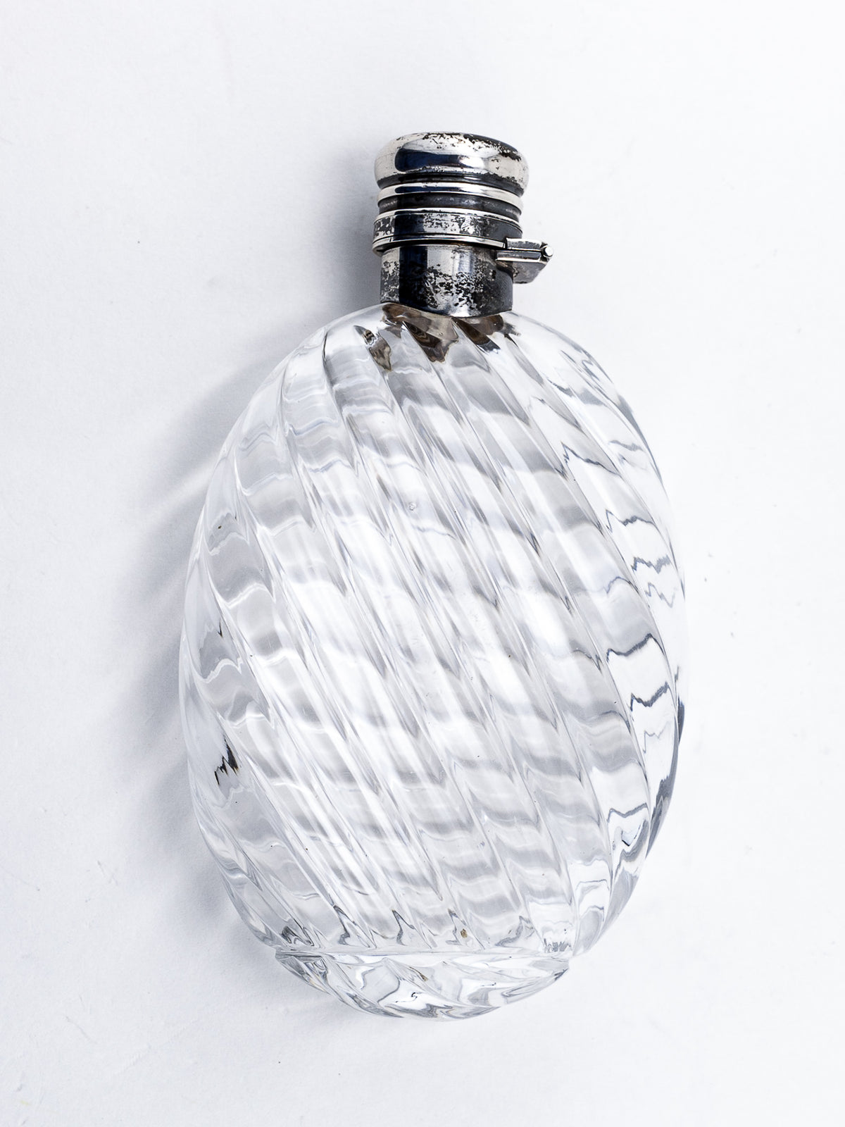 S. Mordan & Co. Sterling Silver & Ribbed Glass Flask, 1890–1891