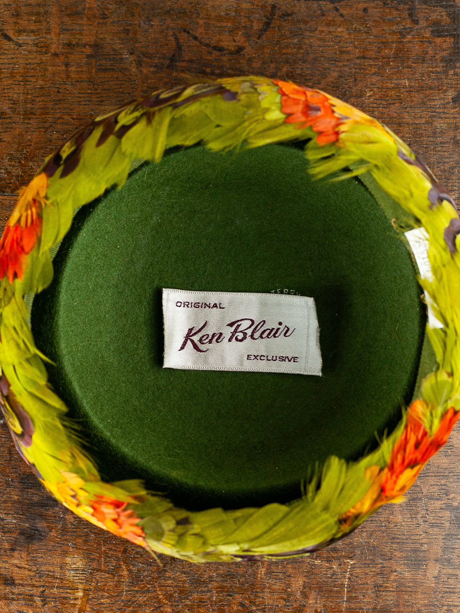 Ken Blair Peacock & Pheasant Feather Hat, Circa 1940s