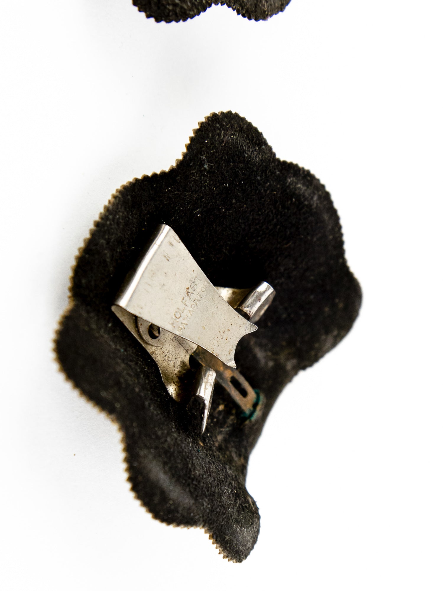 Holfast Cut Steel & Leather Shoe Clips, Circa 1900
