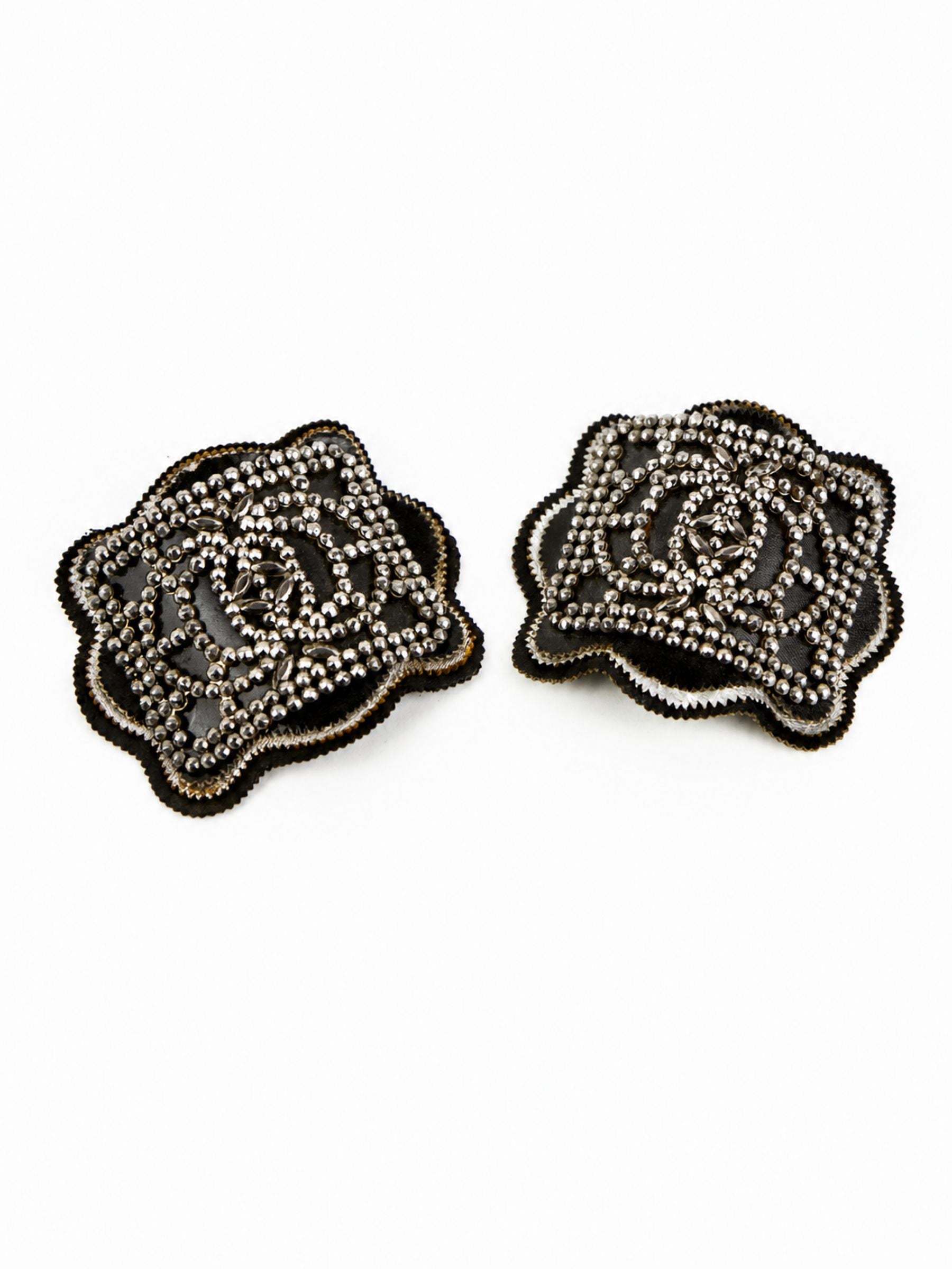 Holfast Cut Steel & Leather Shoe Clips, Circa 1900