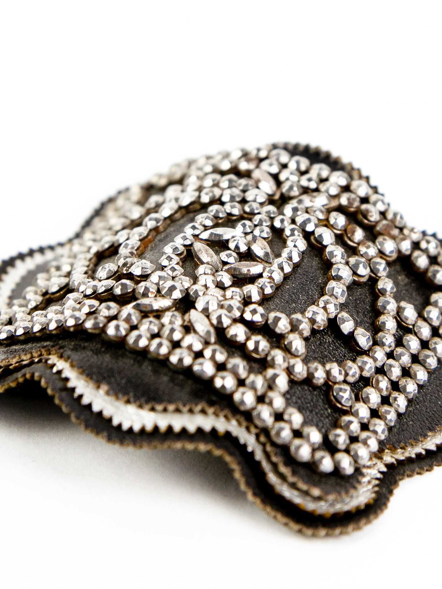Holfast Cut Steel & Leather Shoe Clips, Circa 1900