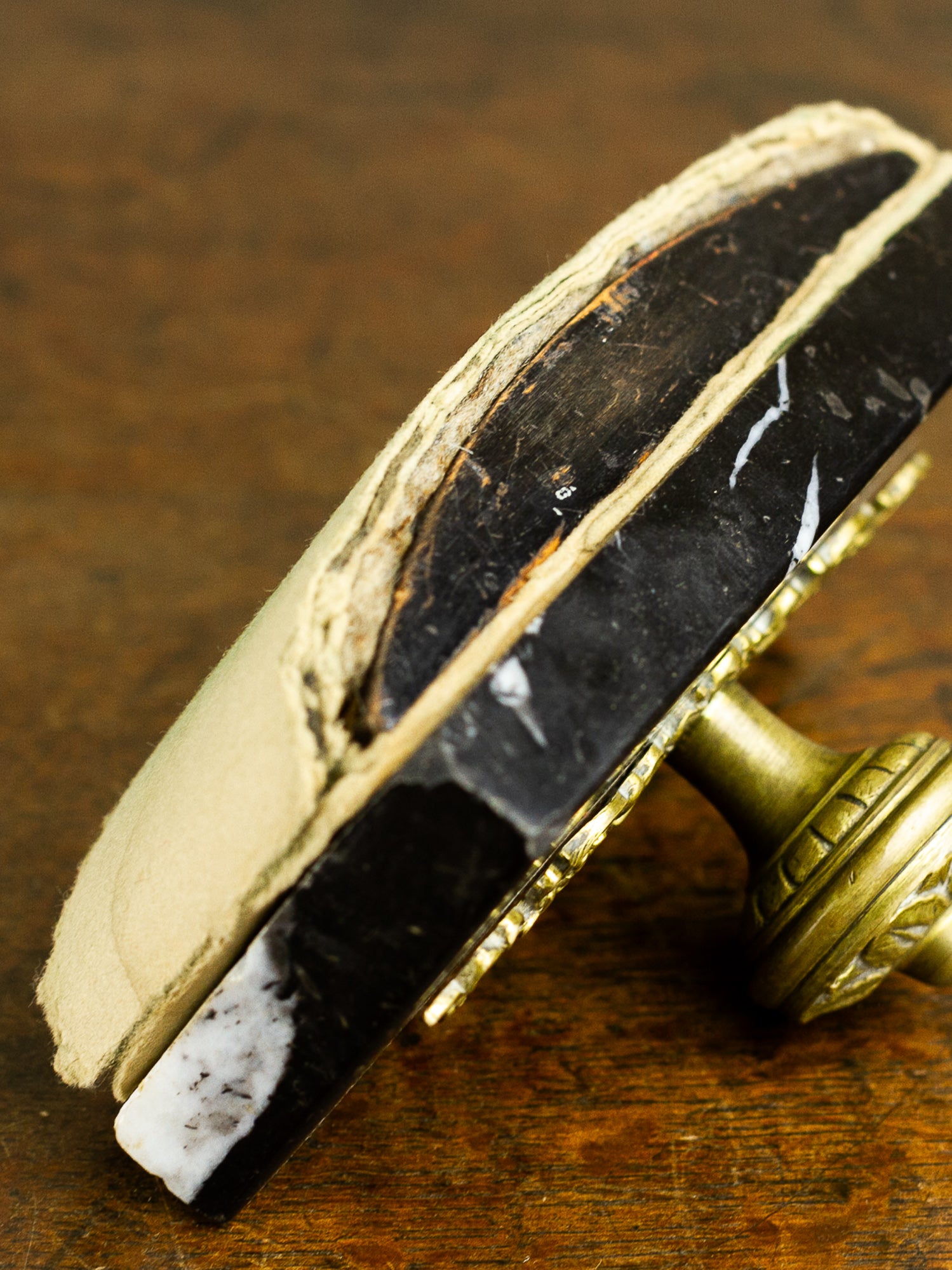 French Black Marble & Gilt Bronze Double Inkwell Desk Set