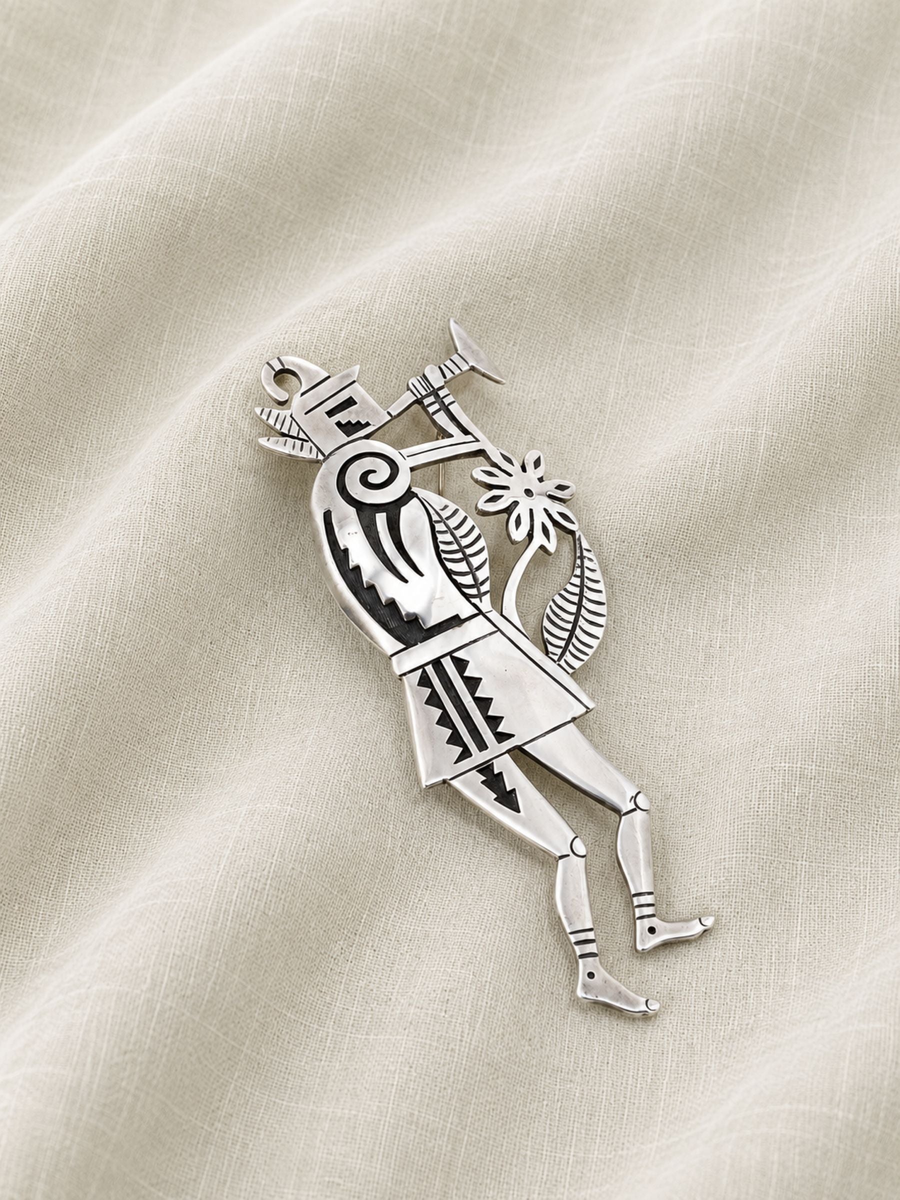Sterling Silver Kokopelli Brooch and Pendant by Kopavi