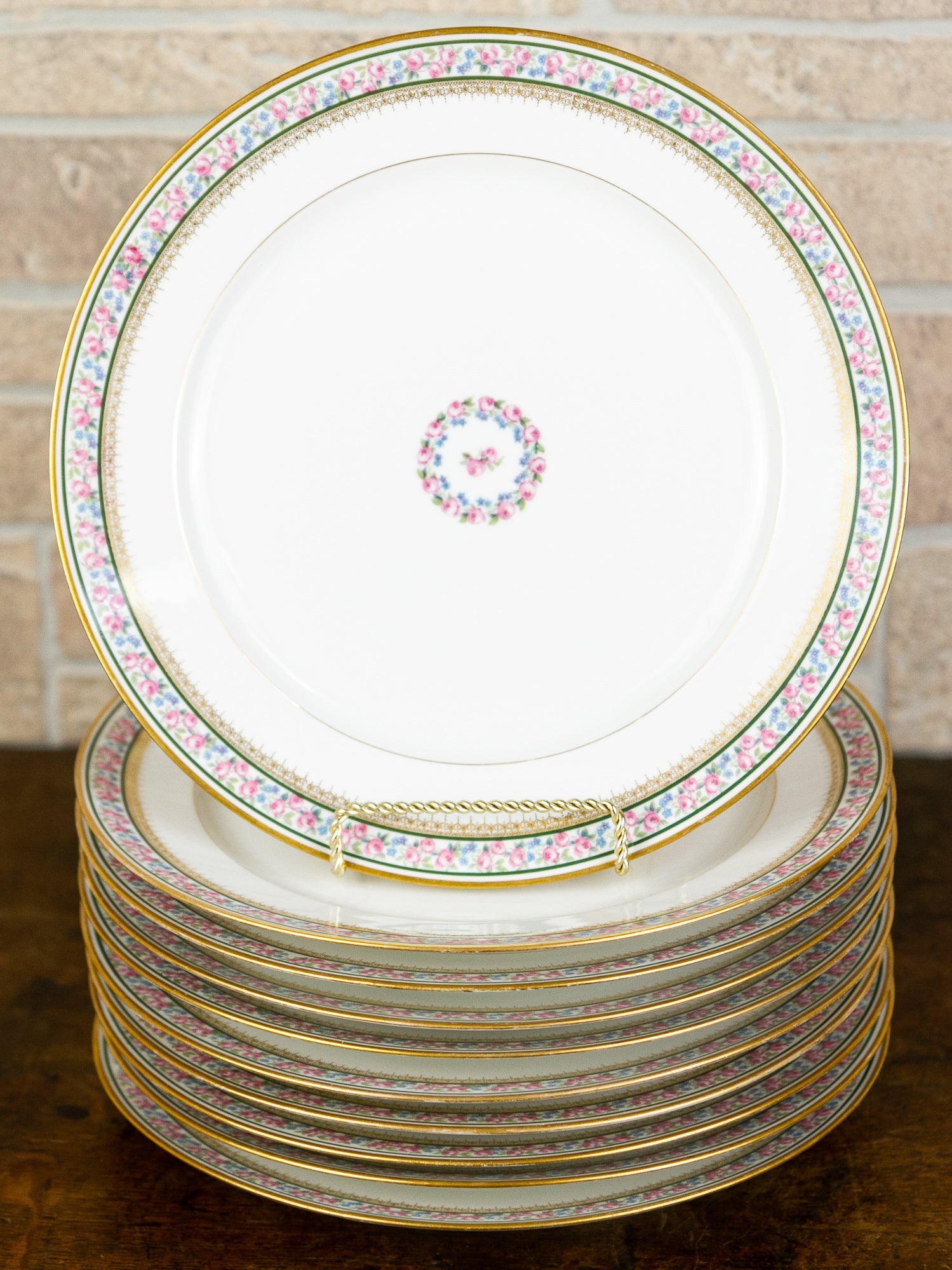 Set of Ten GDA Limoges Dinner Plates for Bailey, Banks & Biddle