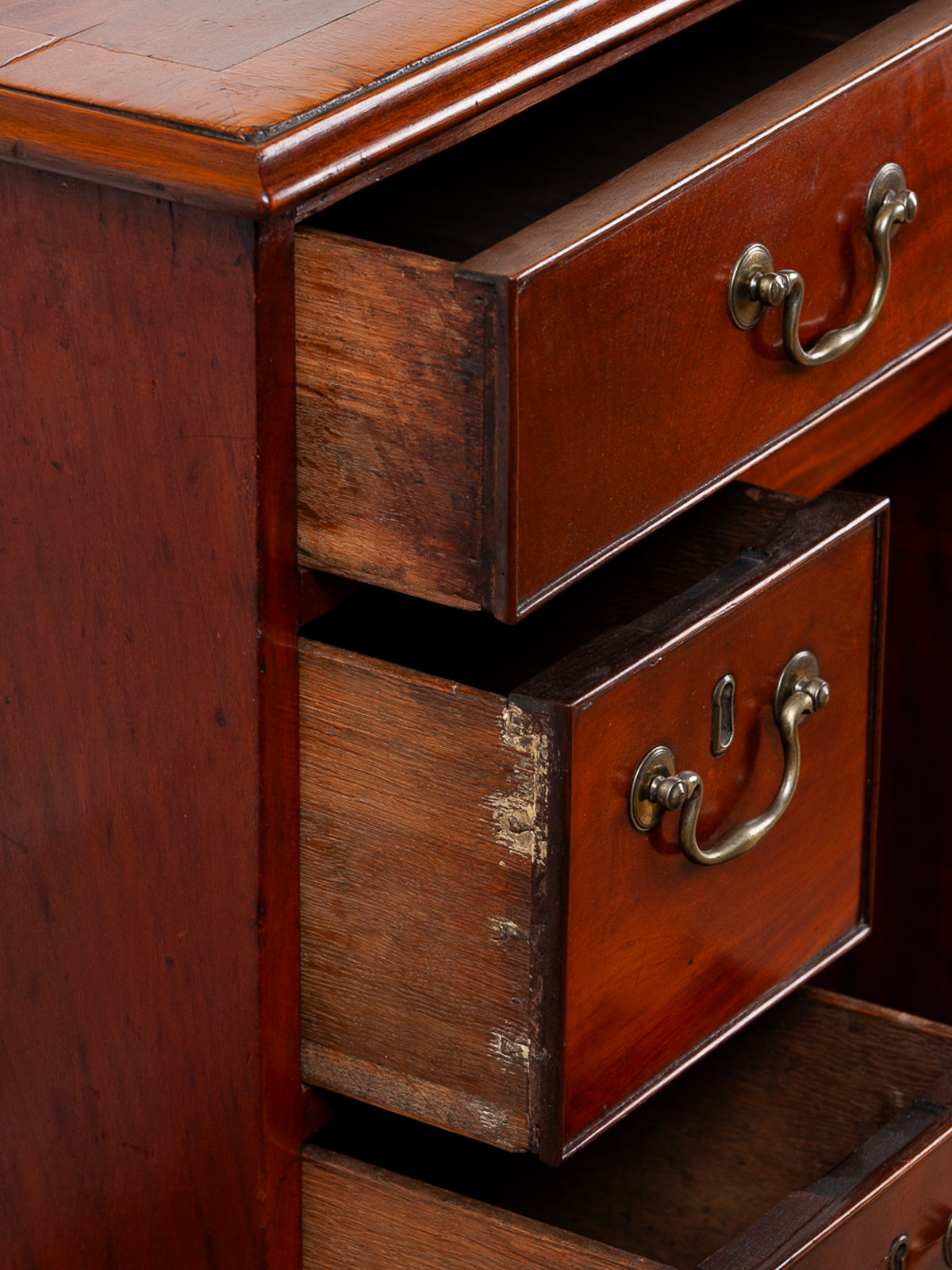 18th Century Georgian Mahogany Small Kneehole Desk