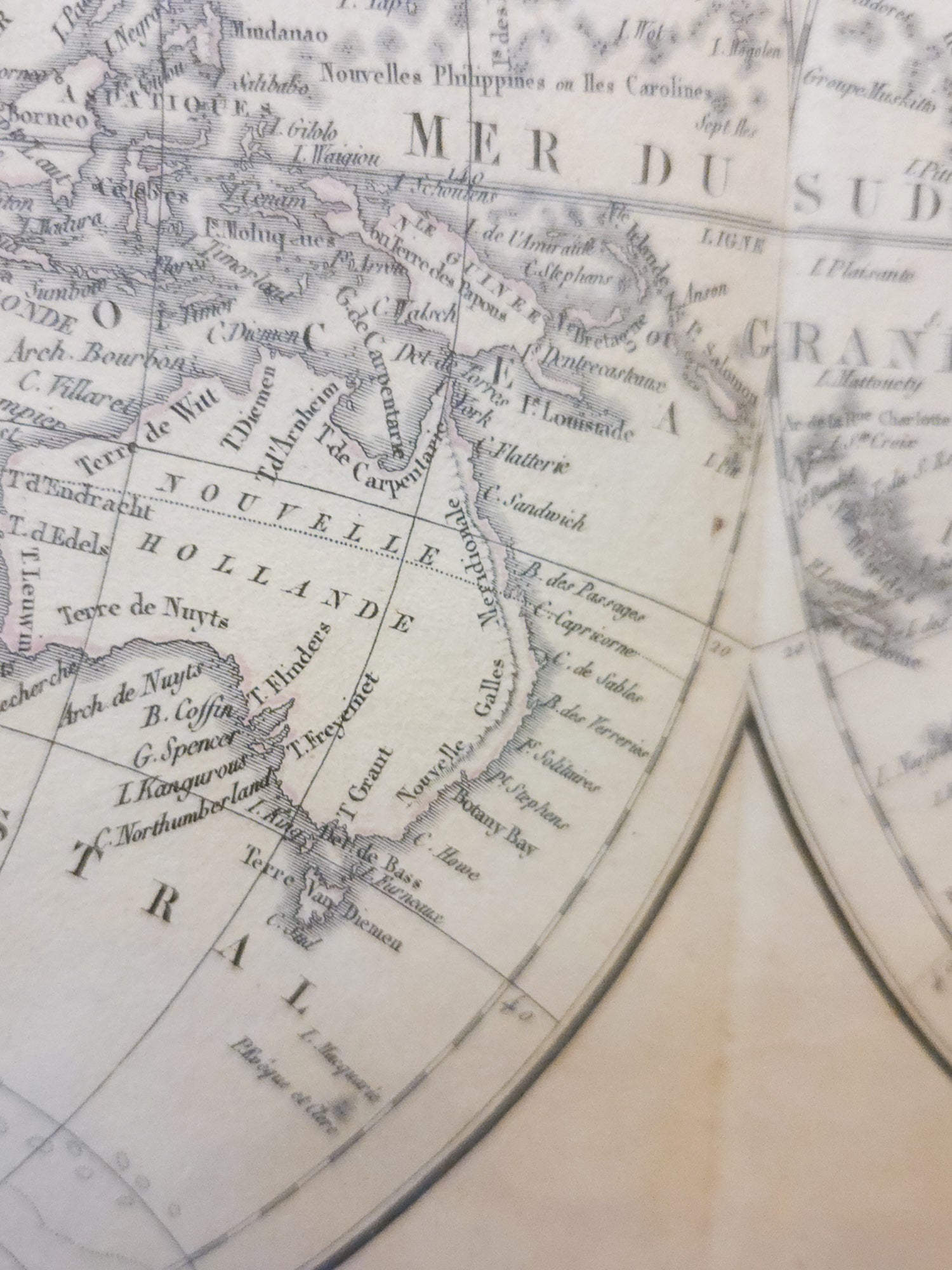 Antique Hand-Colored World Map by Pierre Lapie, 1816