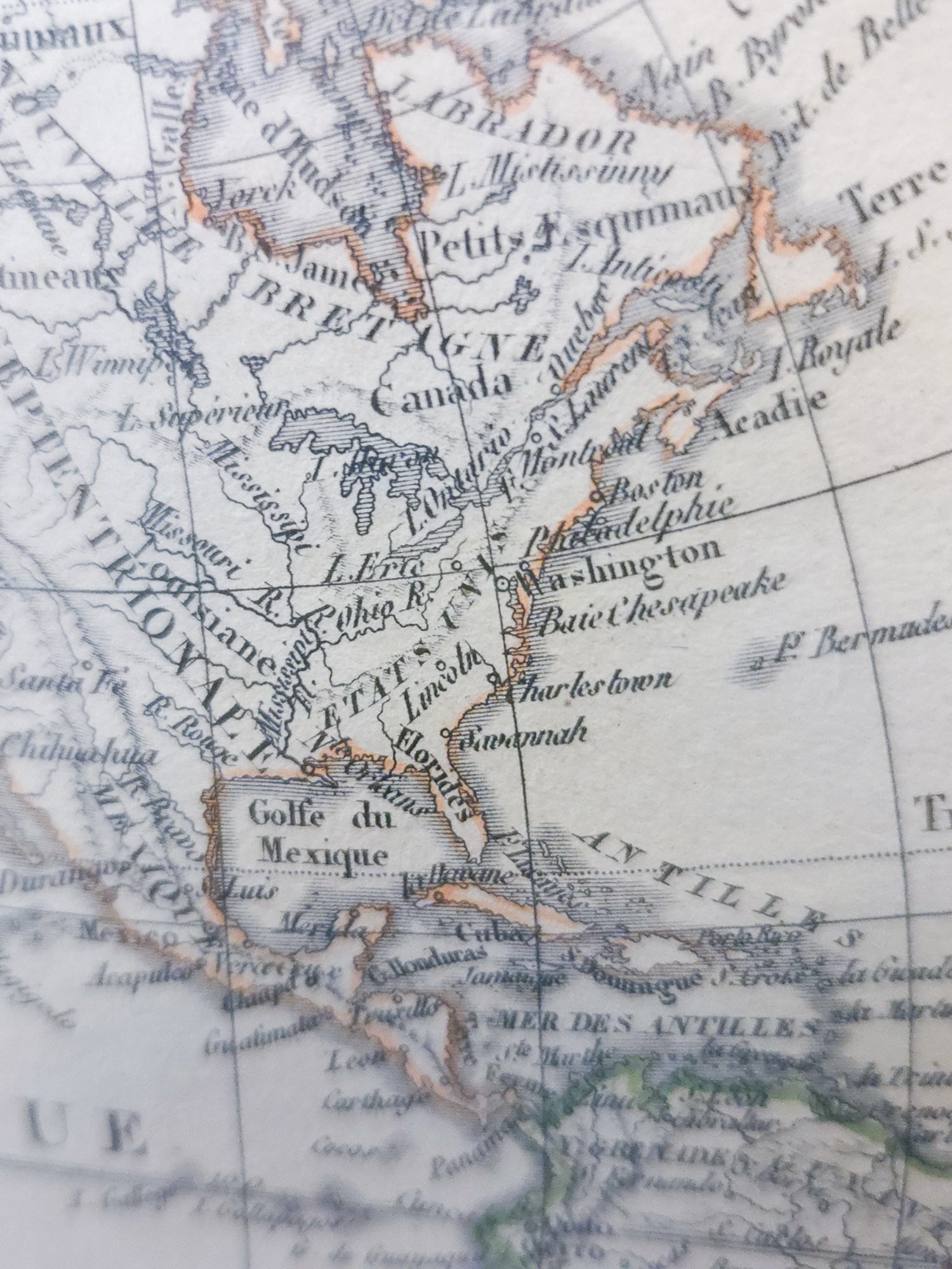 Antique Hand-Colored World Map by Pierre Lapie, 1816