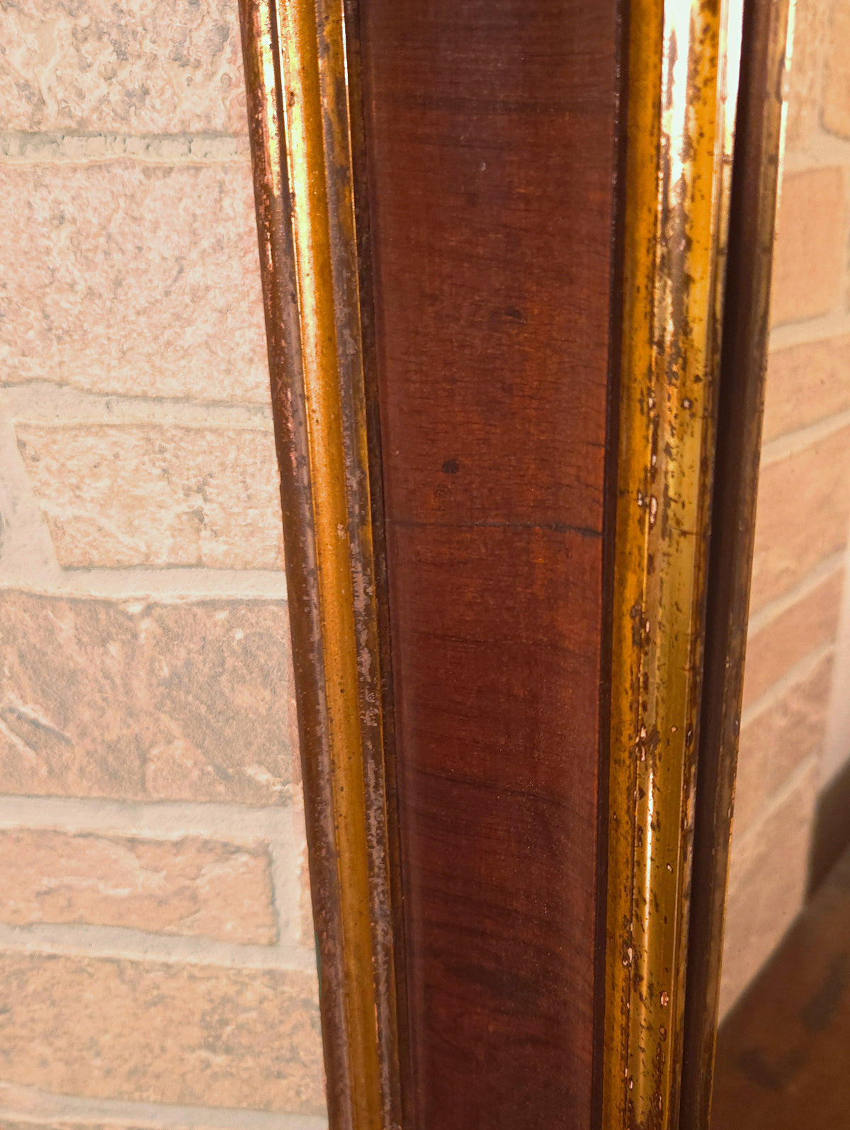 Antique Early 19th Century American Empire Mahogany Wall Mirror with Gesso & Gilt Decoration