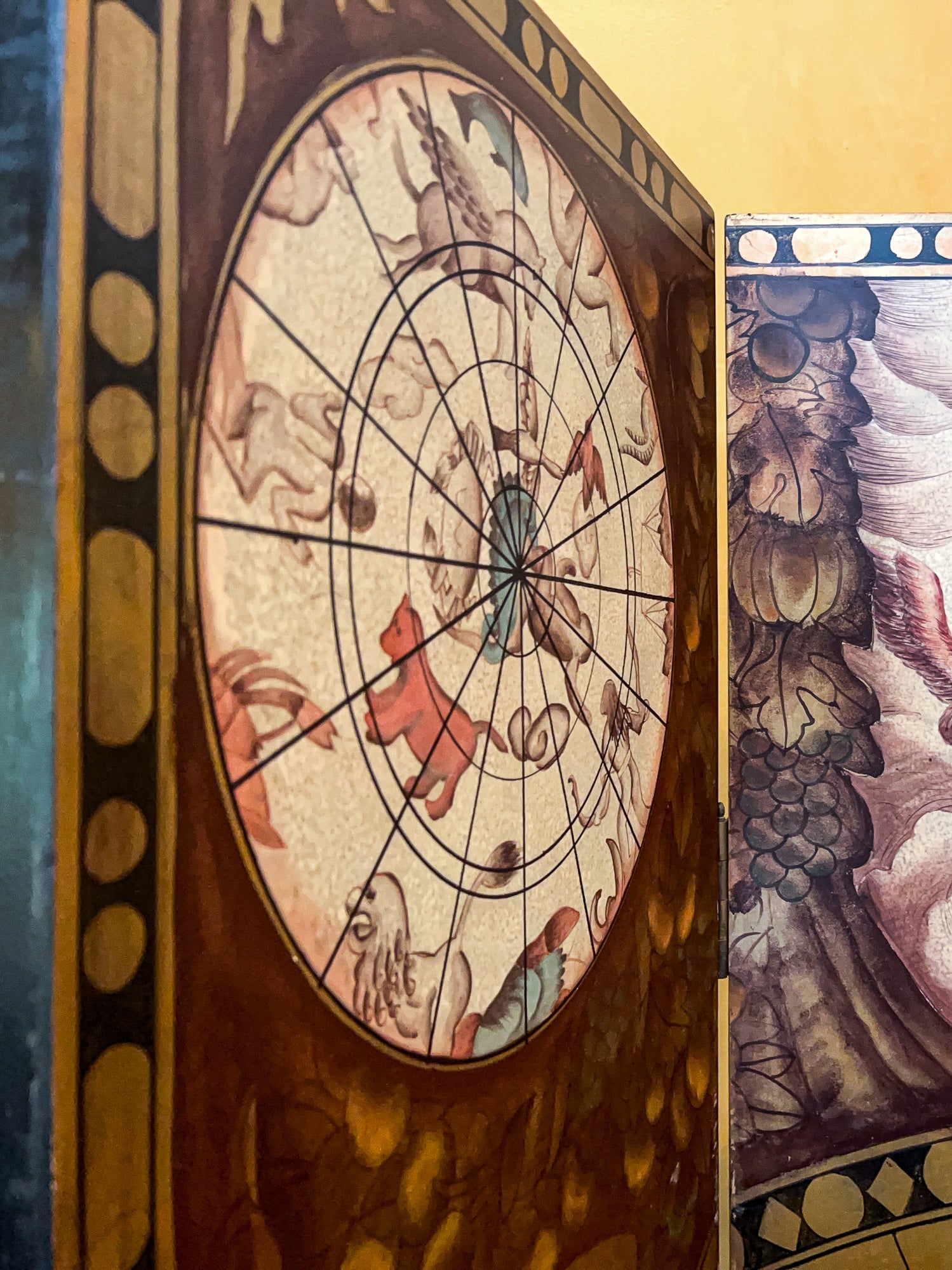 Monumental Mid 20th Century 6 Panel Room Divider, Screen, Hand Decorated Polus Arcticus, Antarcticus Atlas.