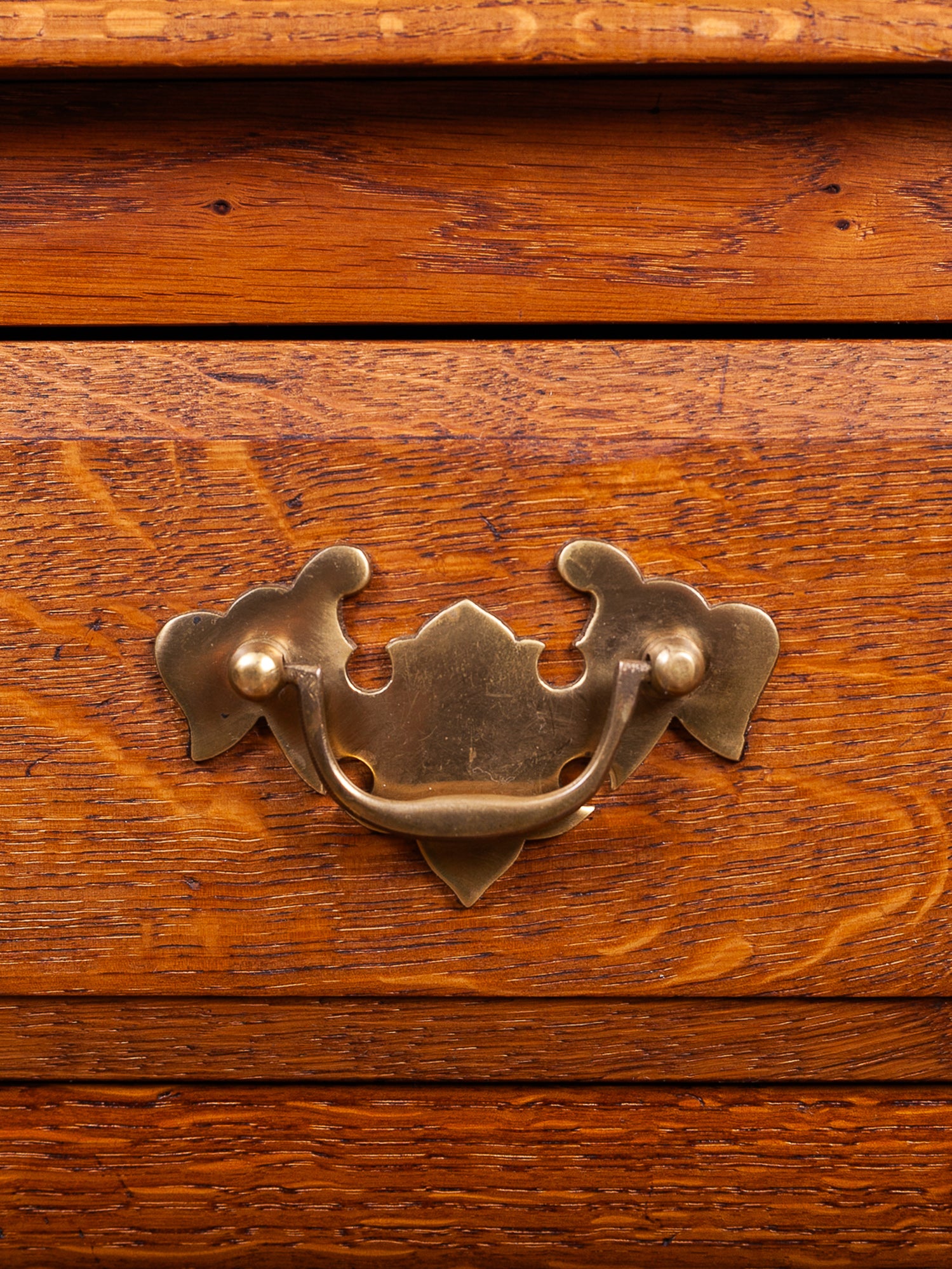 English Oak Server / Sideboard Table with Two Drawers