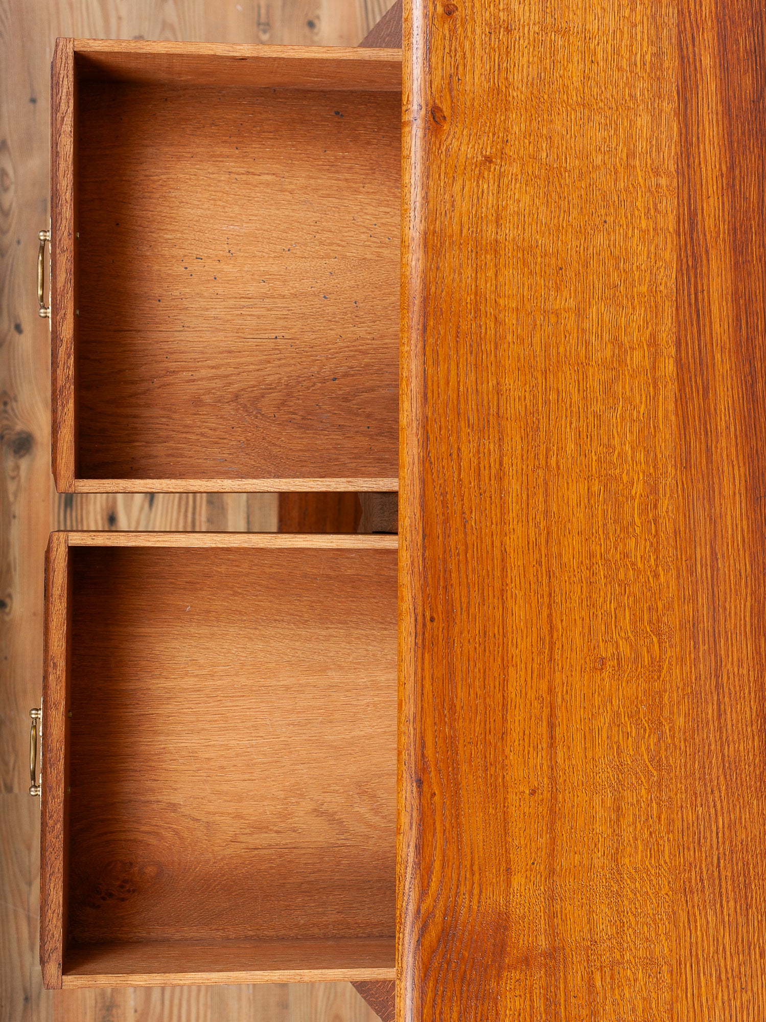 English Oak Server / Sideboard Table with Two Drawers