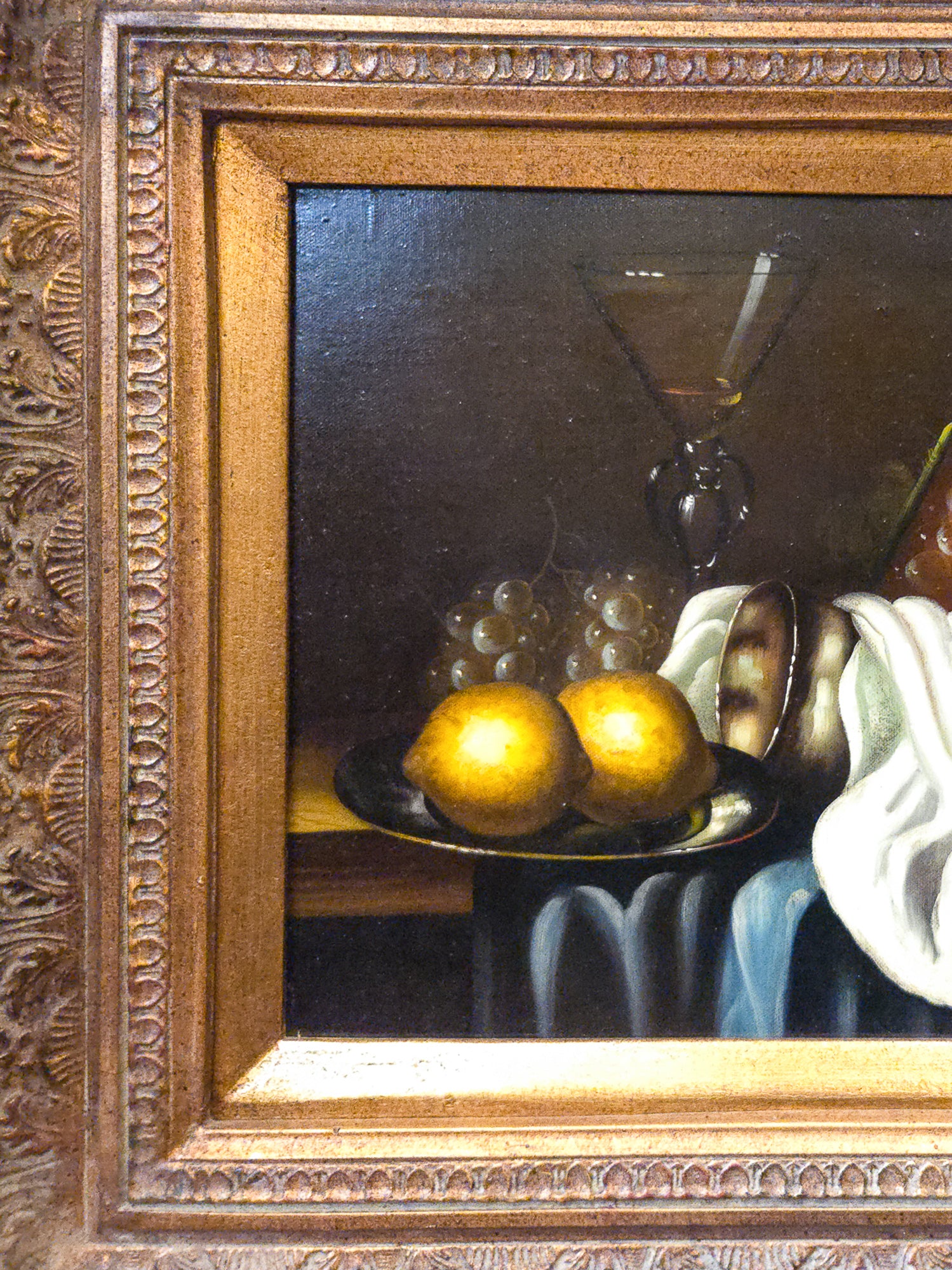 Early 20th Century Still Life Oil Painting in Antique Gilt Frame