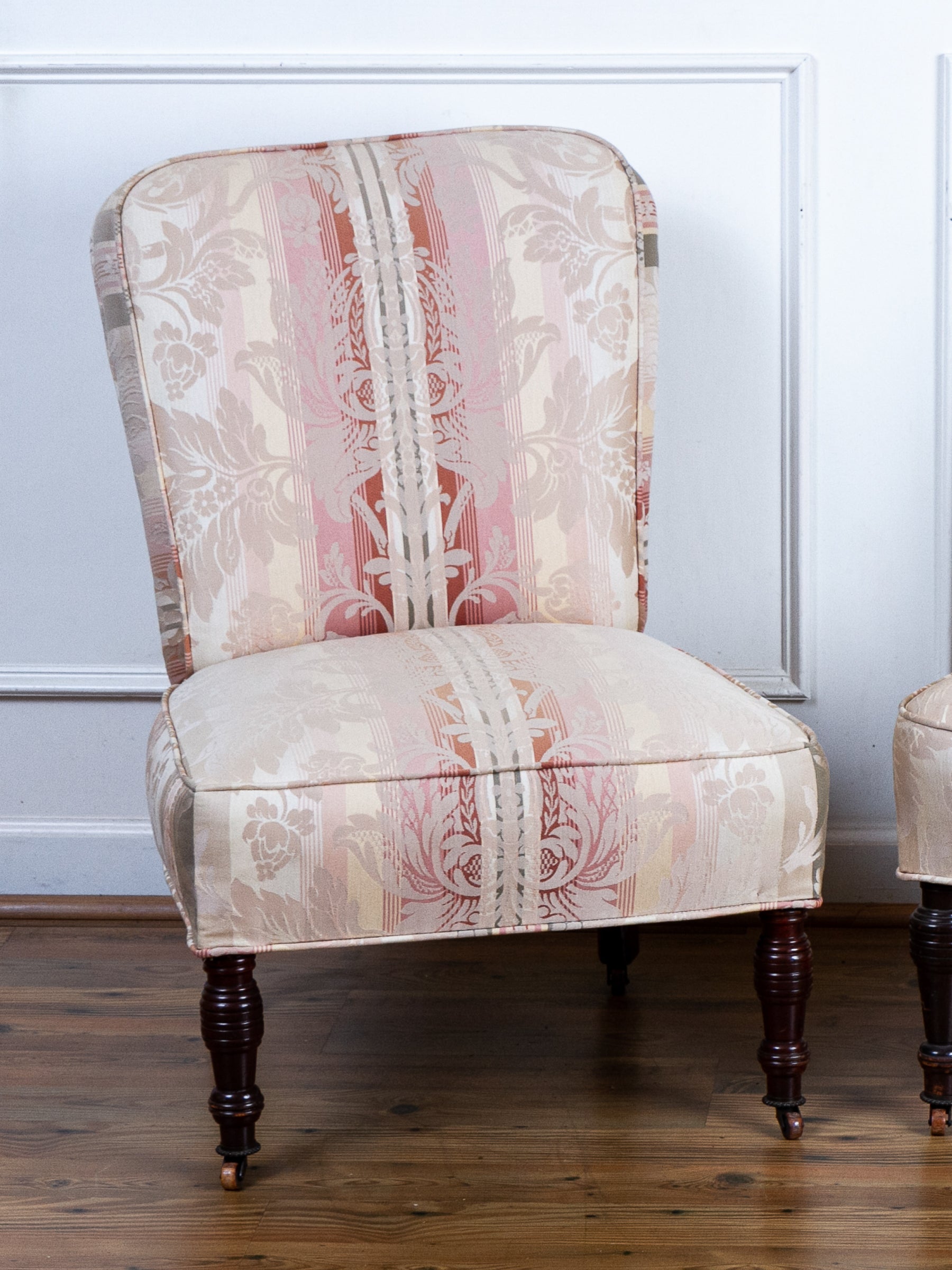 Pair of Antique Victorian Low Profile Bedroom or Parlor Chairs C.1880
