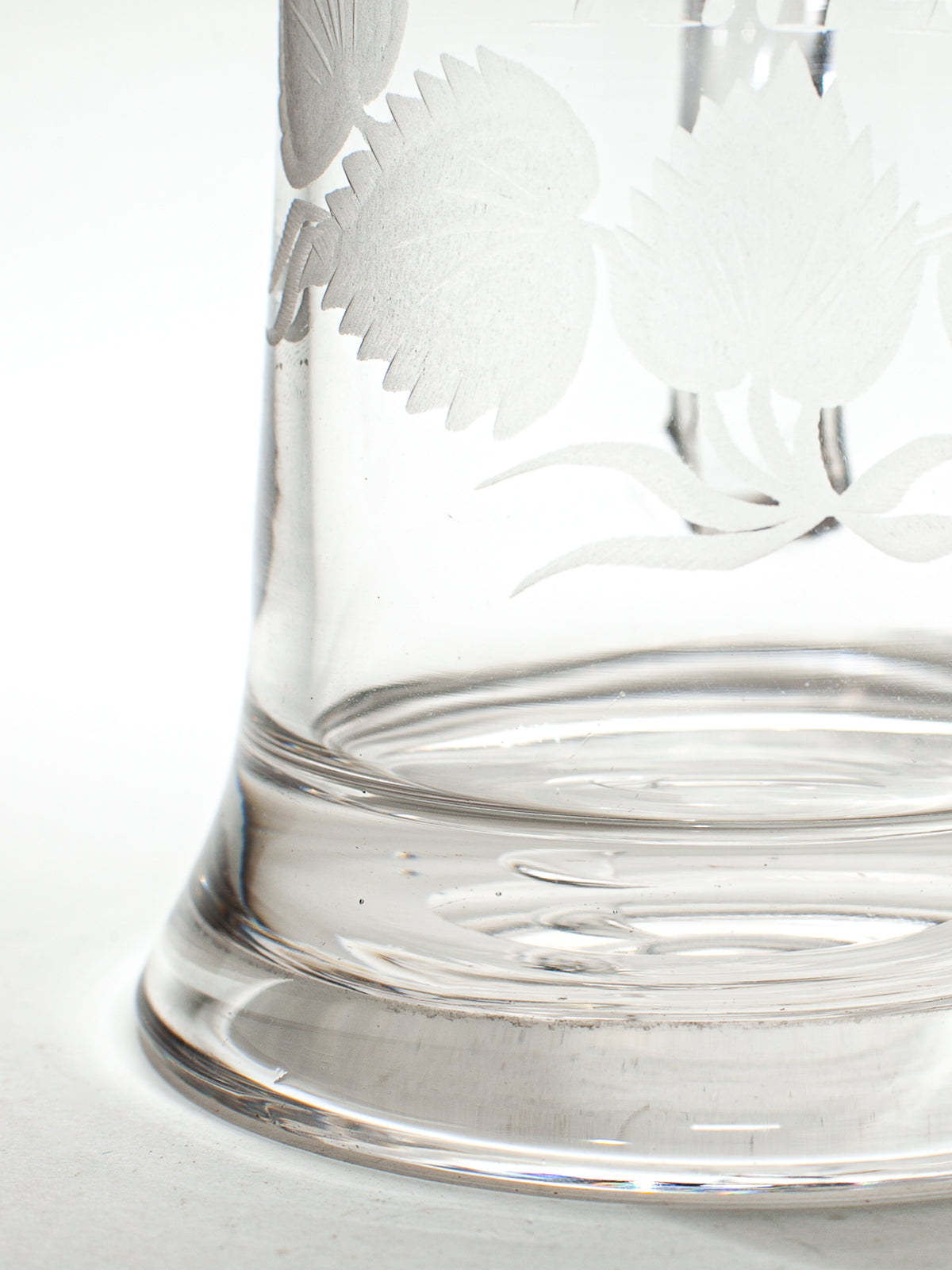 English Victorian Blown Glass Tankard, Monogrammed & Dated 1864