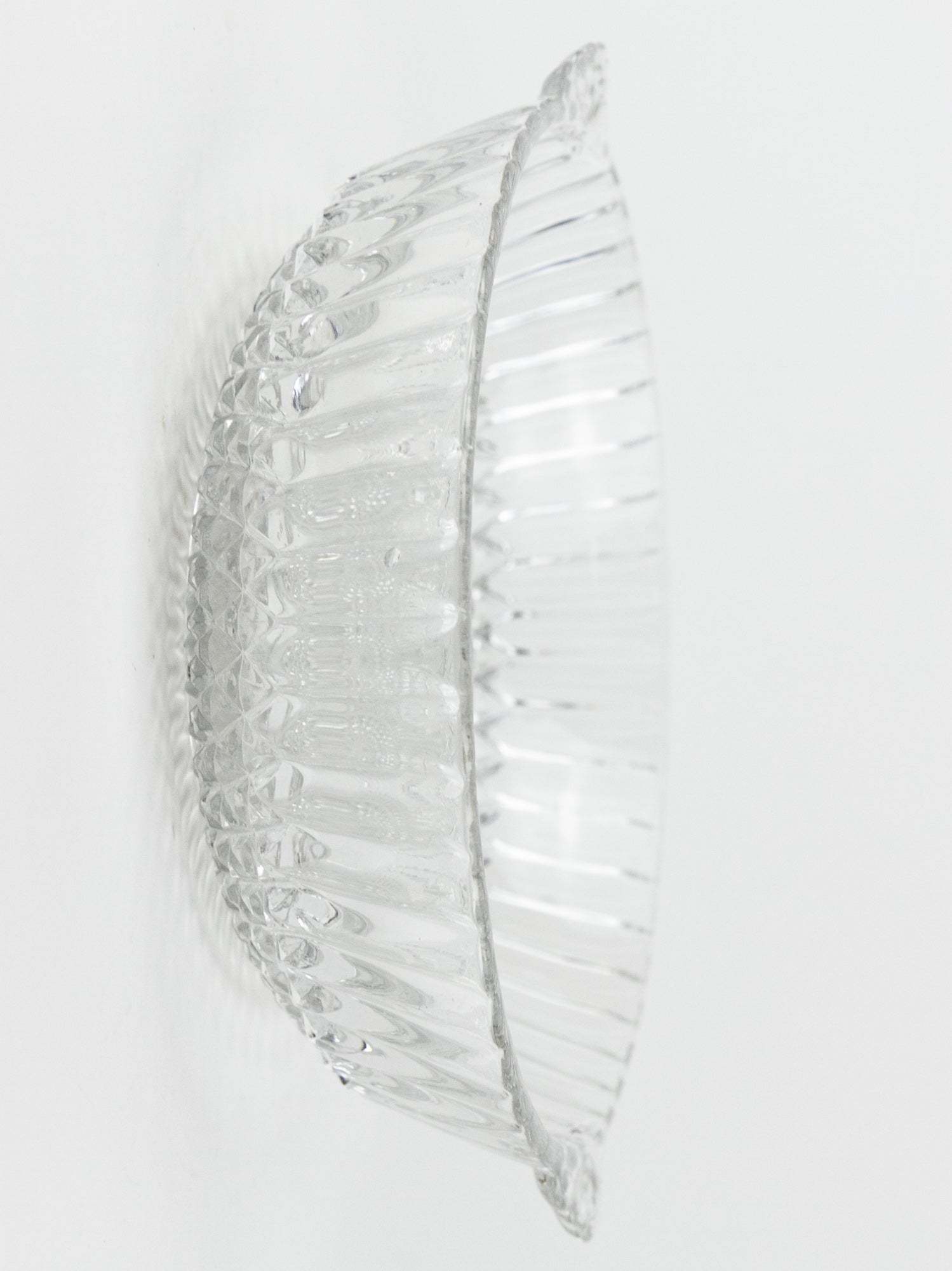 English Pressed Glass Serving Bowl with Fan Handles, Circa 1930