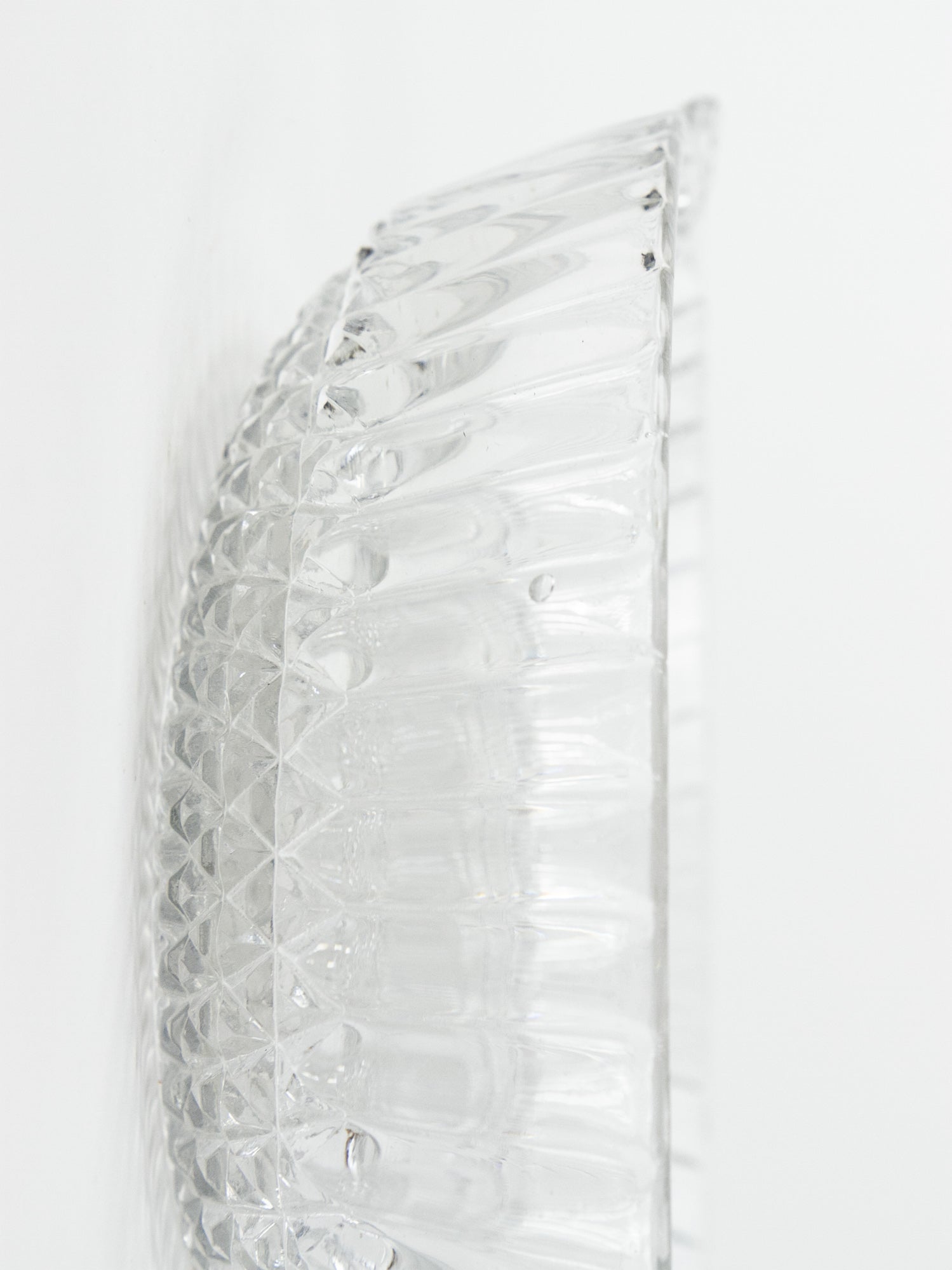 English Pressed Glass Serving Bowl with Fan Handles, Circa 1930