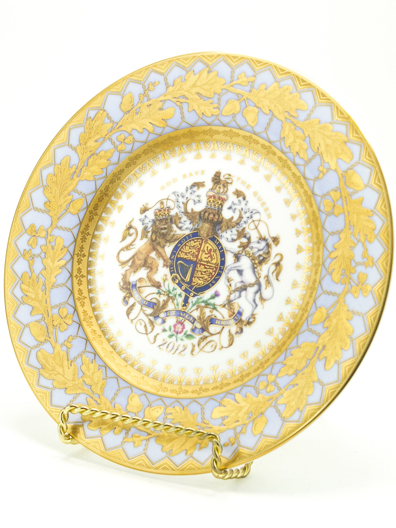 English Royal Collection Queen Elizabeth II Diamond Jubilee Porcelain Commemorative Plate