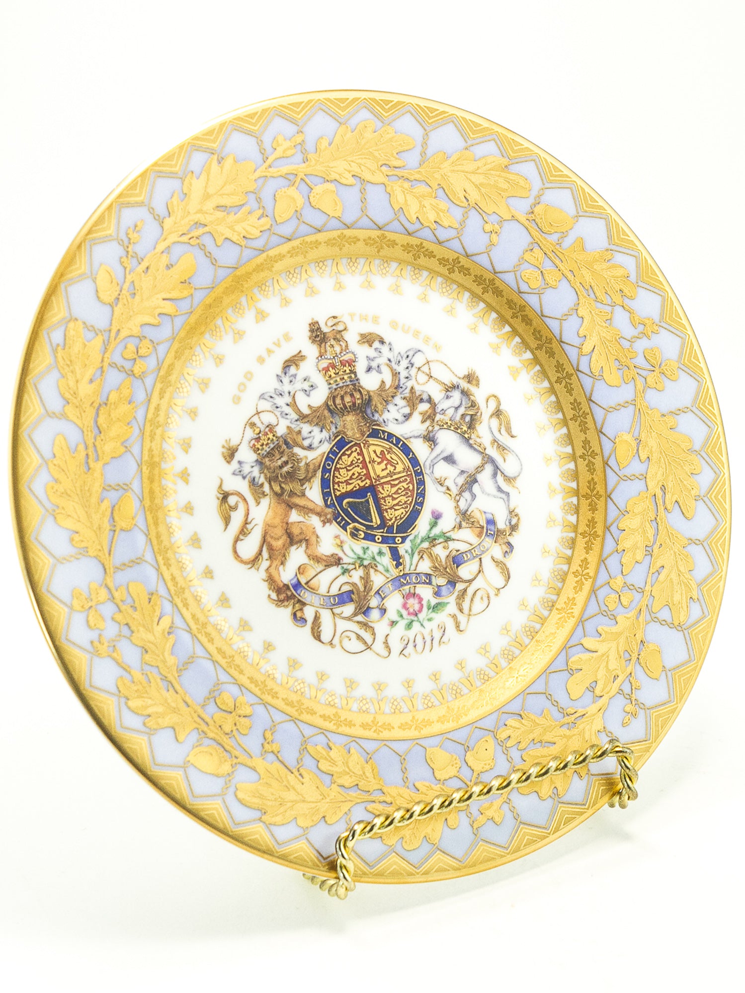 English Royal Collection Queen Elizabeth II Diamond Jubilee Porcelain Commemorative Plate