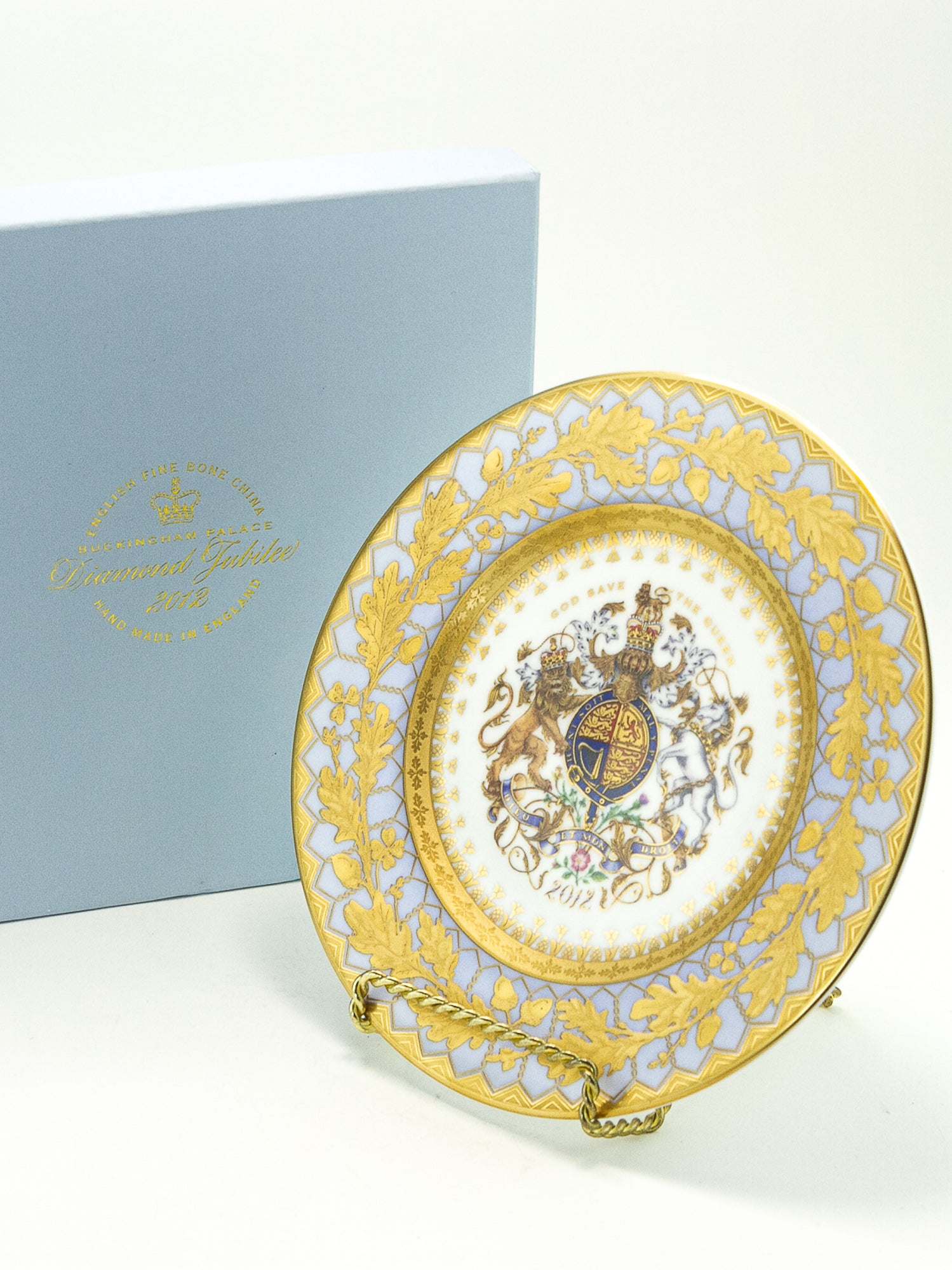English Royal Collection Queen Elizabeth II Diamond Jubilee Porcelain Commemorative Plate