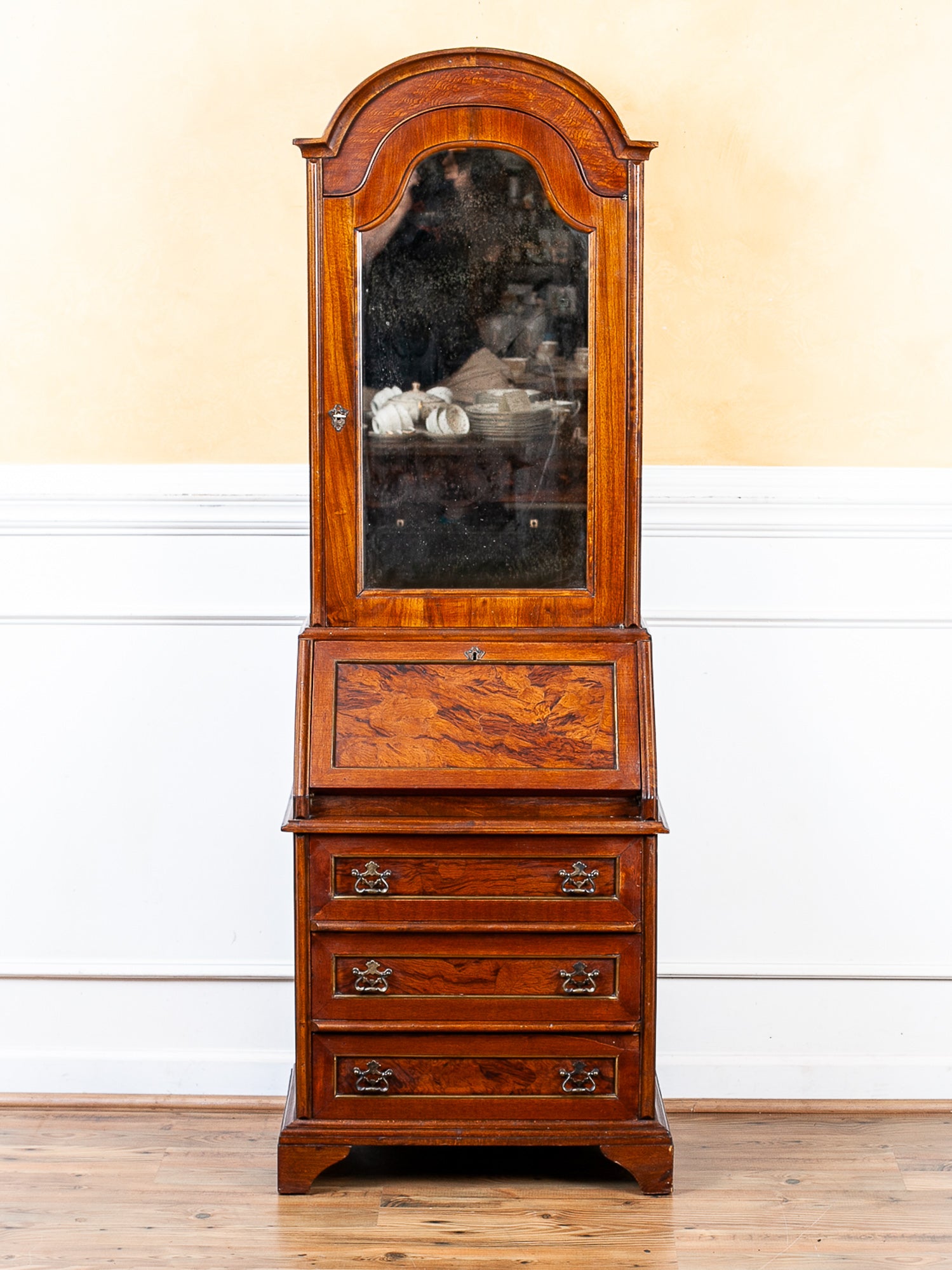 Italian Gentleman's Dresser with Secretary Desk and Mirror