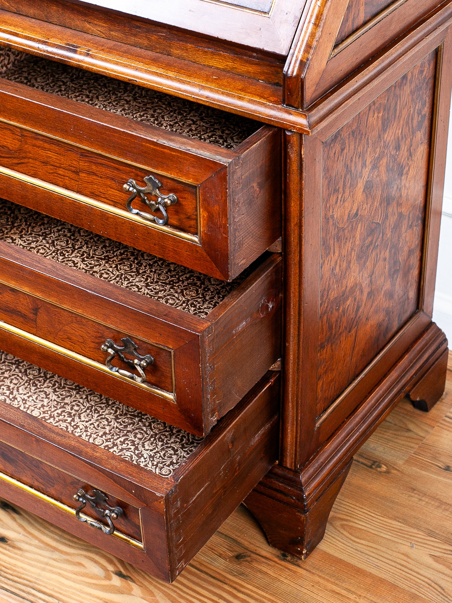 Italian Gentleman's Dresser with Secretary Desk and Mirror