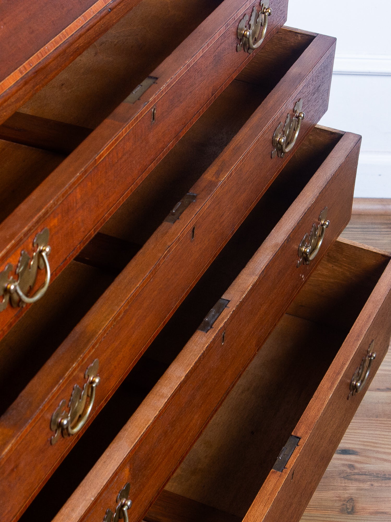 Edwardian Inlaid Mahogany Secretary Bookcase