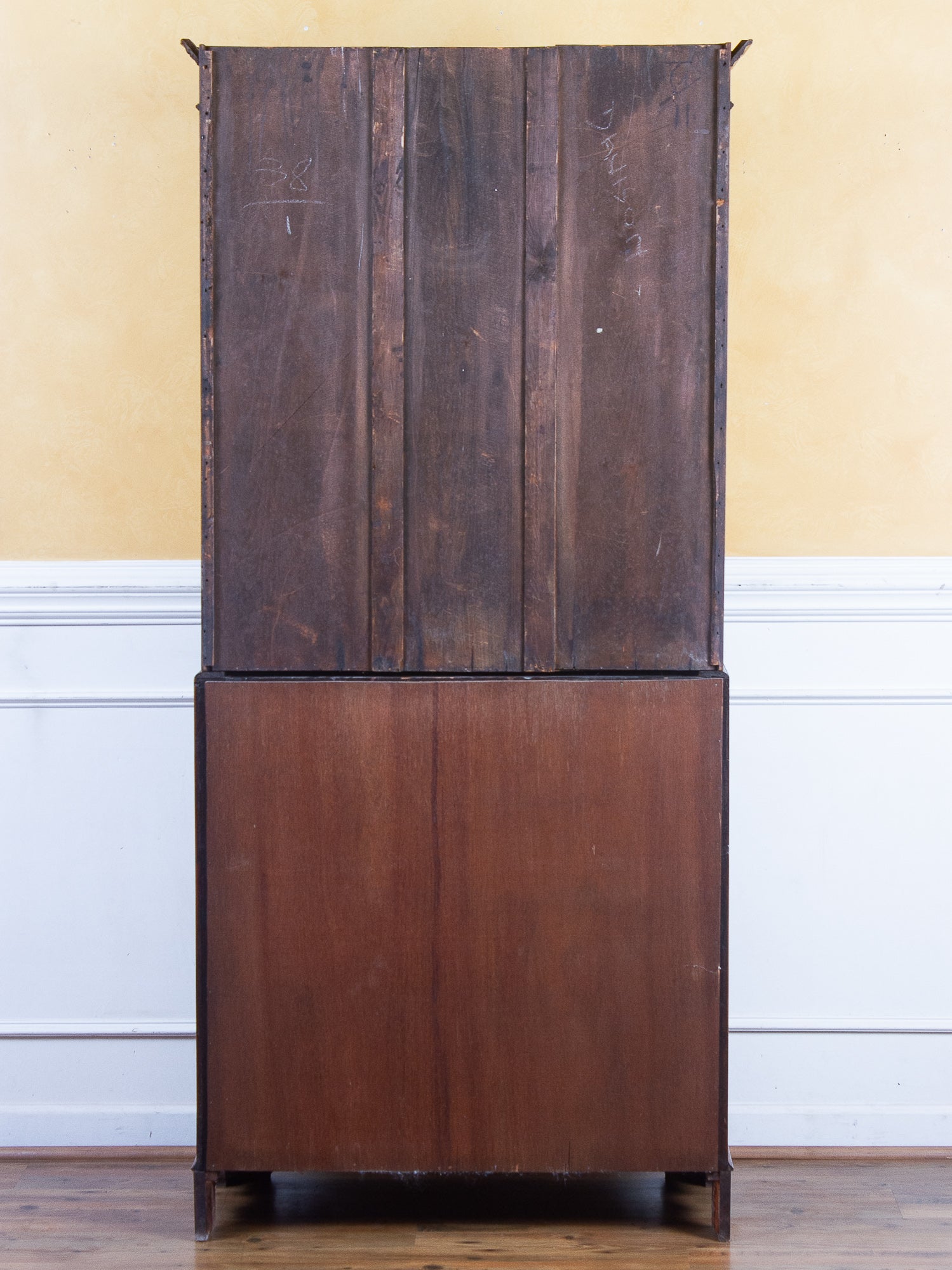 Edwardian Inlaid Mahogany Secretary Bookcase