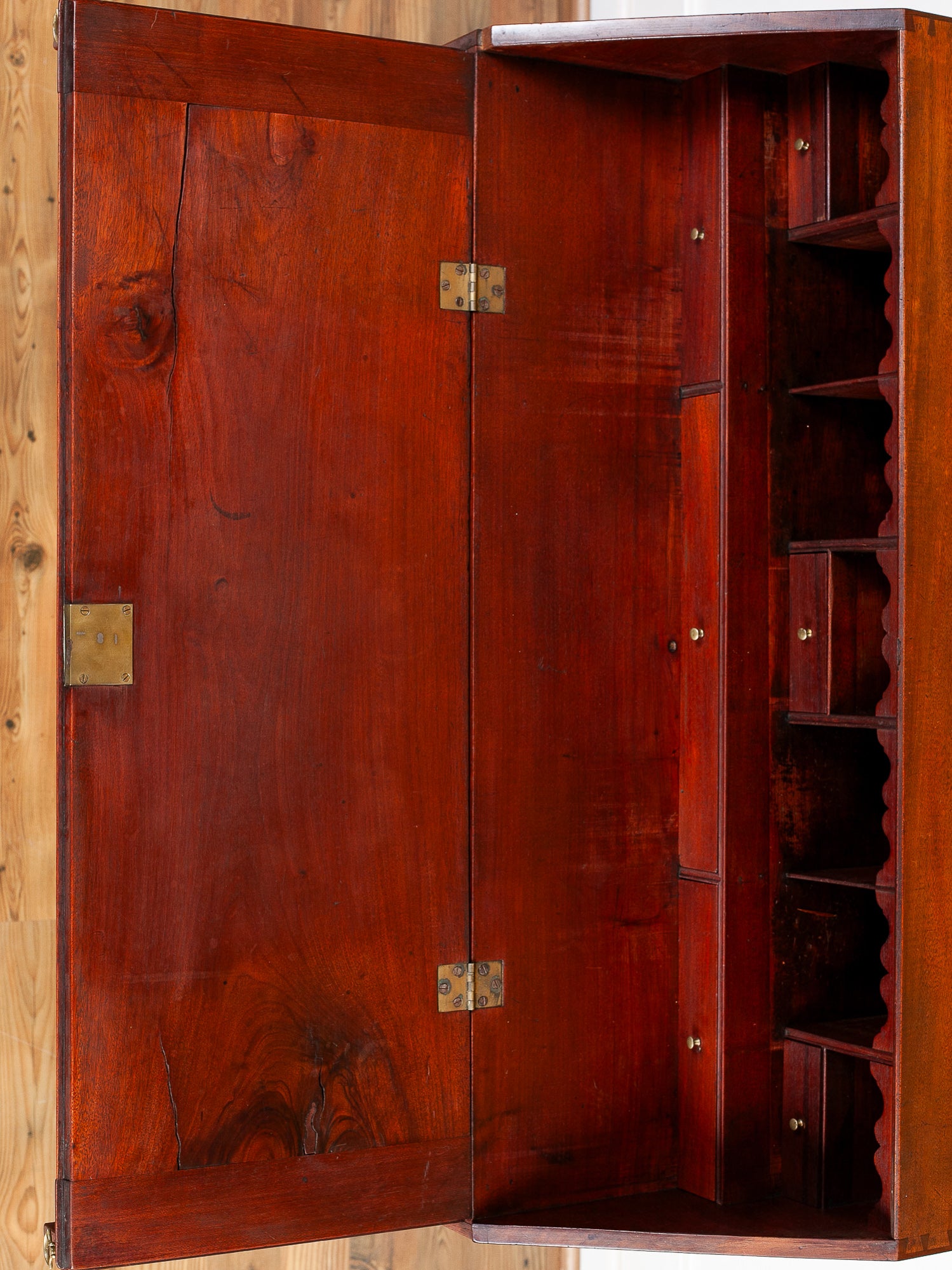 Early 19th Century American Chippendale Mahogany Slant-Front Desk, Dated 1804