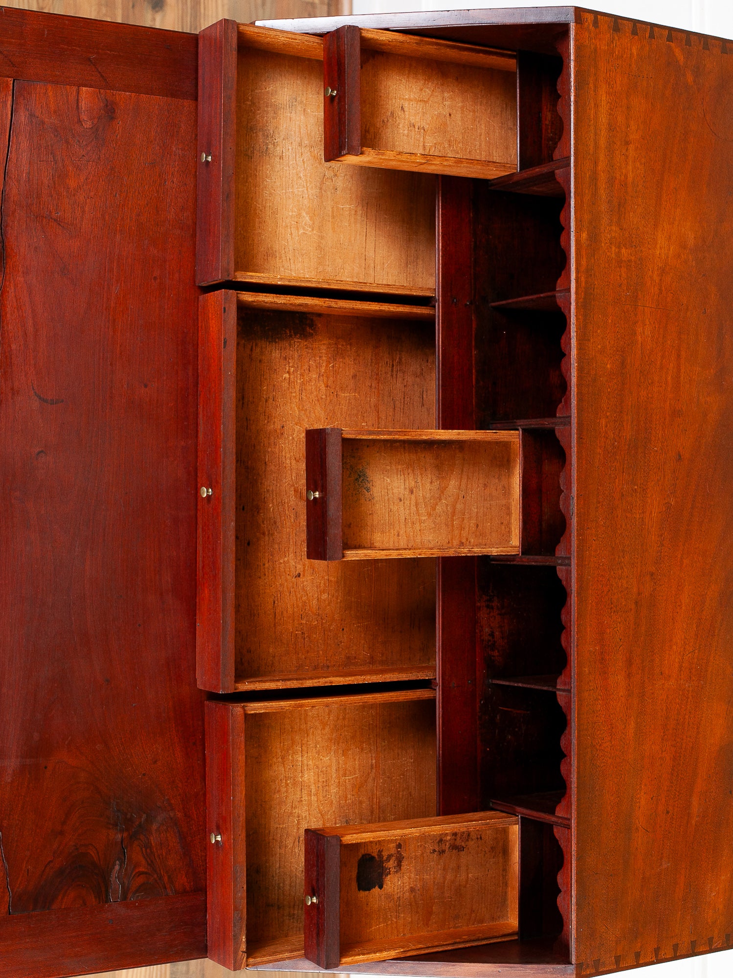 Early 19th Century American Chippendale Mahogany Slant-Front Desk, Dated 1804