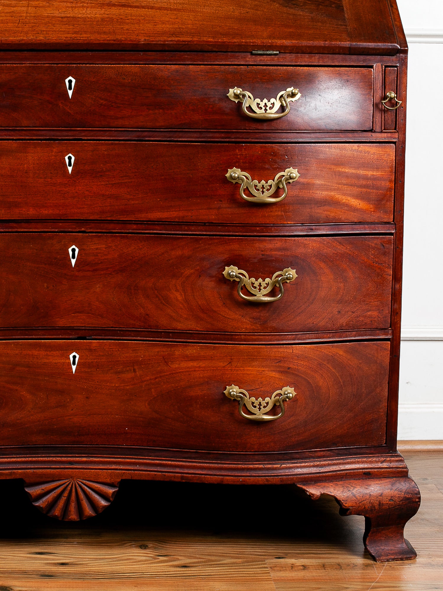 Early 19th Century American Chippendale Mahogany Slant-Front Desk, Dated 1804