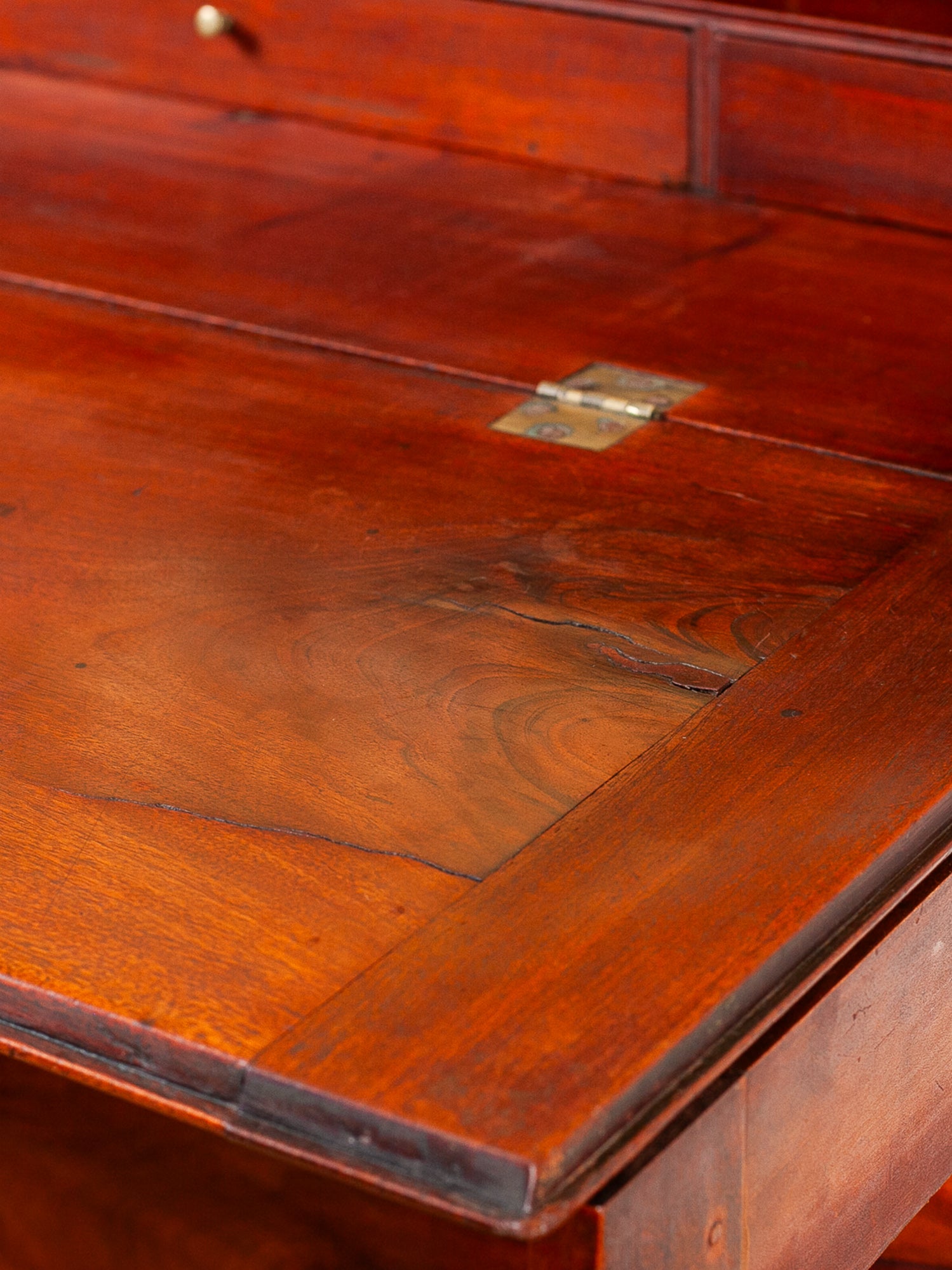 Early 19th Century American Chippendale Mahogany Slant-Front Desk, Dated 1804