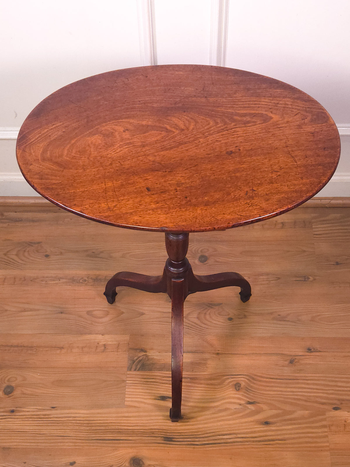 Late 18th Century English Georgian Solid Oak Oval Tilt-Top Table – Otto Wasserman Provenance