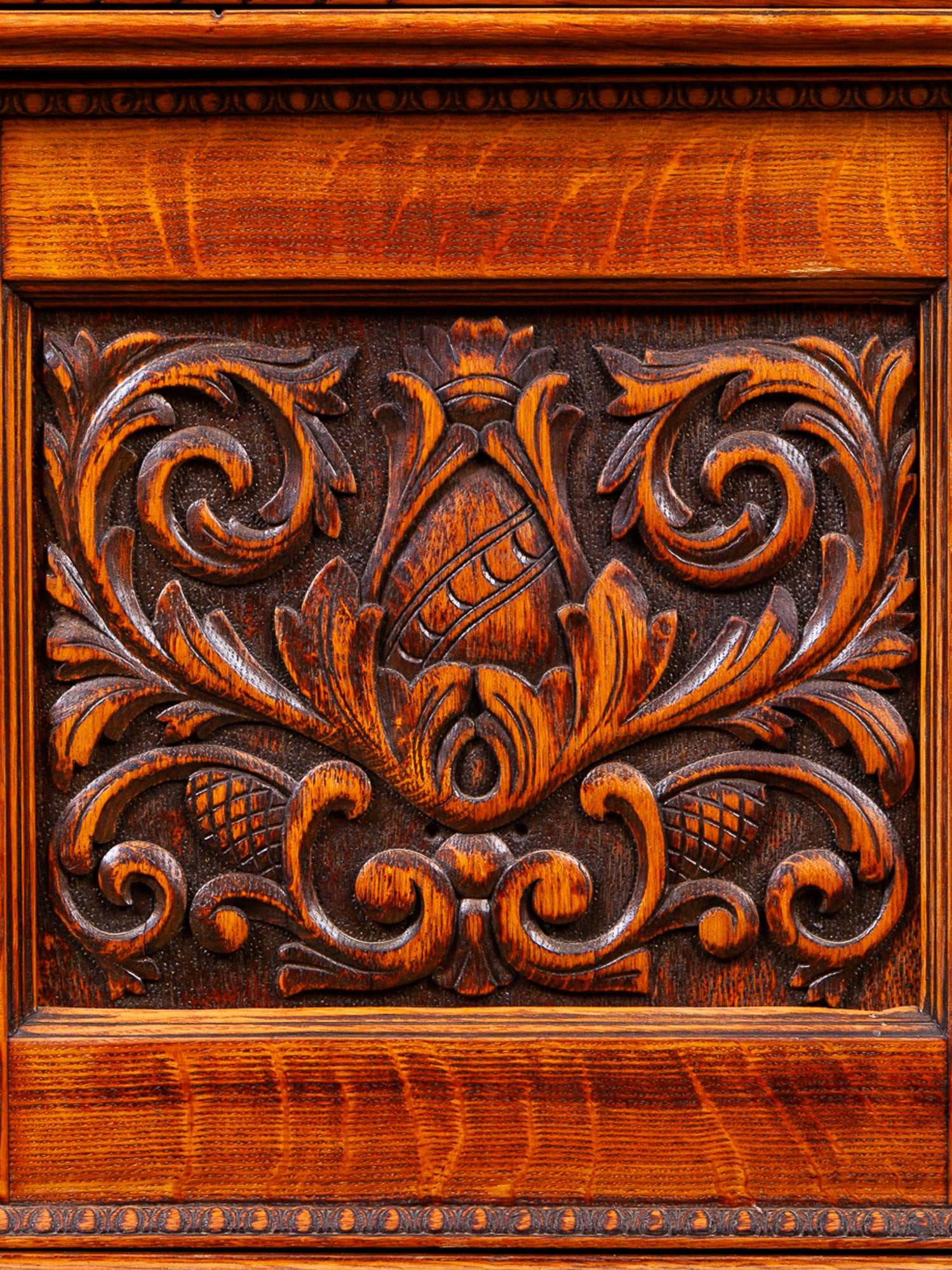 19th Century American Carved Oak Sideboard with Mirror