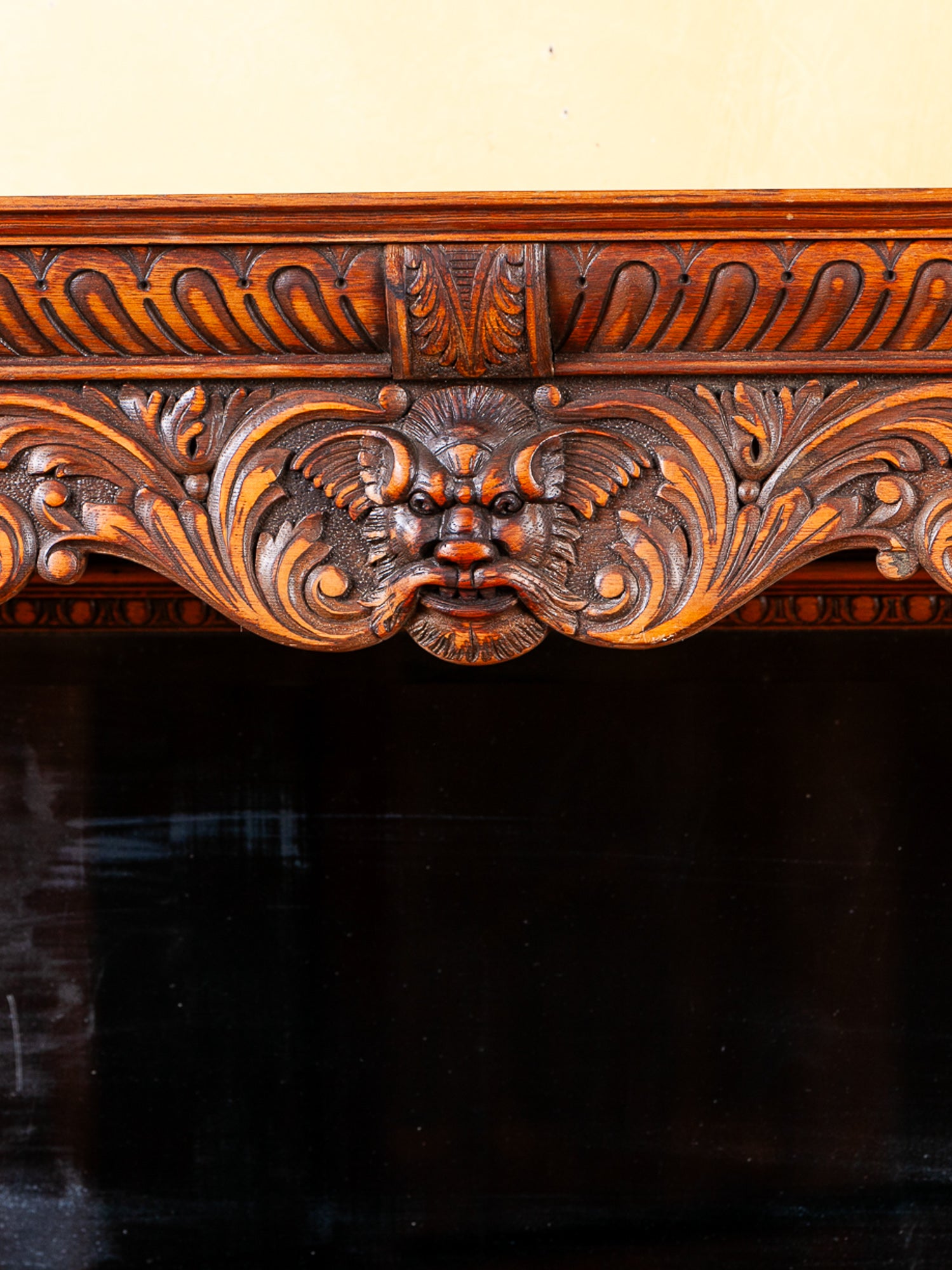 19th Century American Carved Oak Sideboard with Mirror