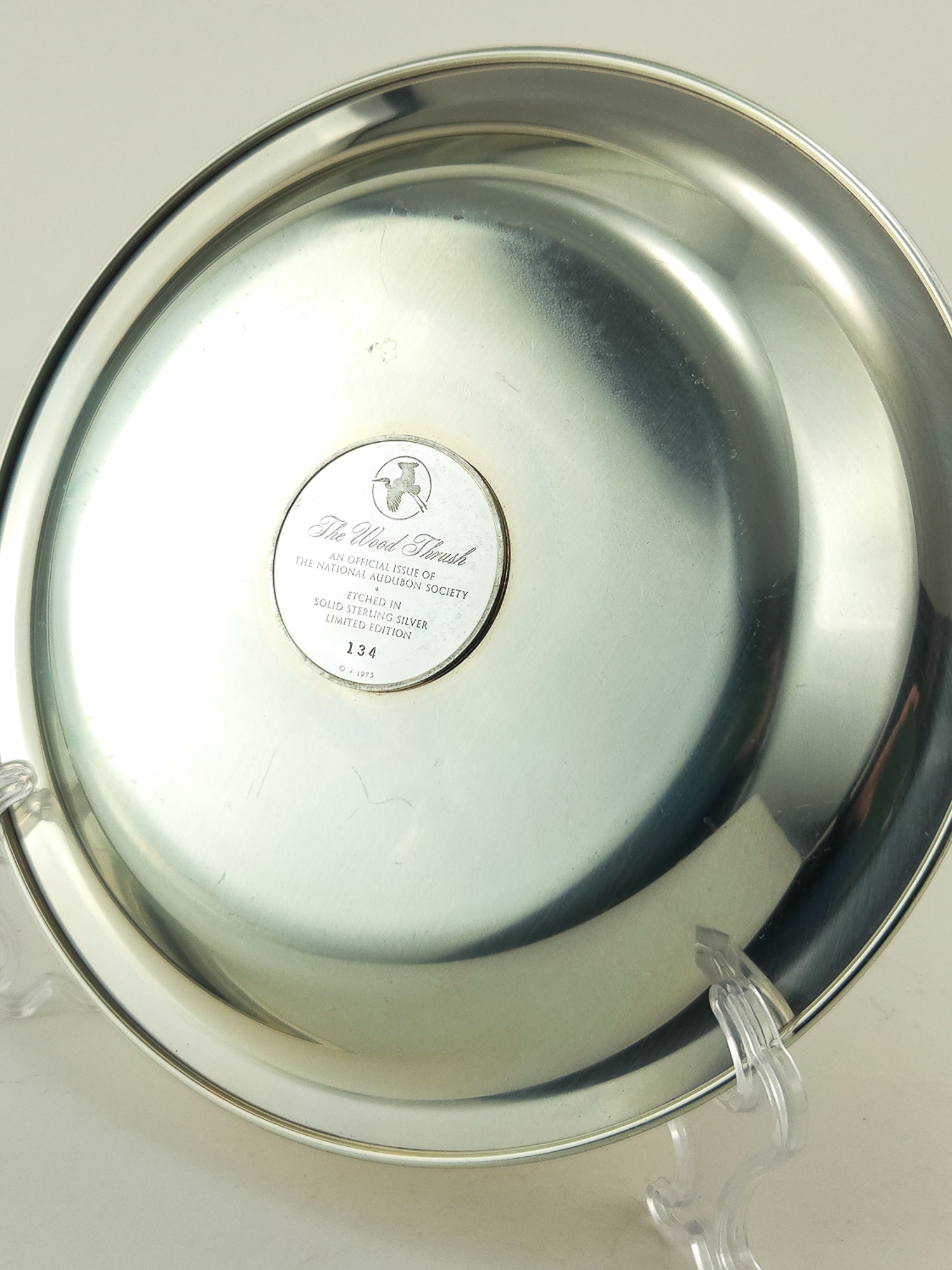 Vintage Franklin Mint National Audubon Society Sterling Silver Plate Limited Edition 1973