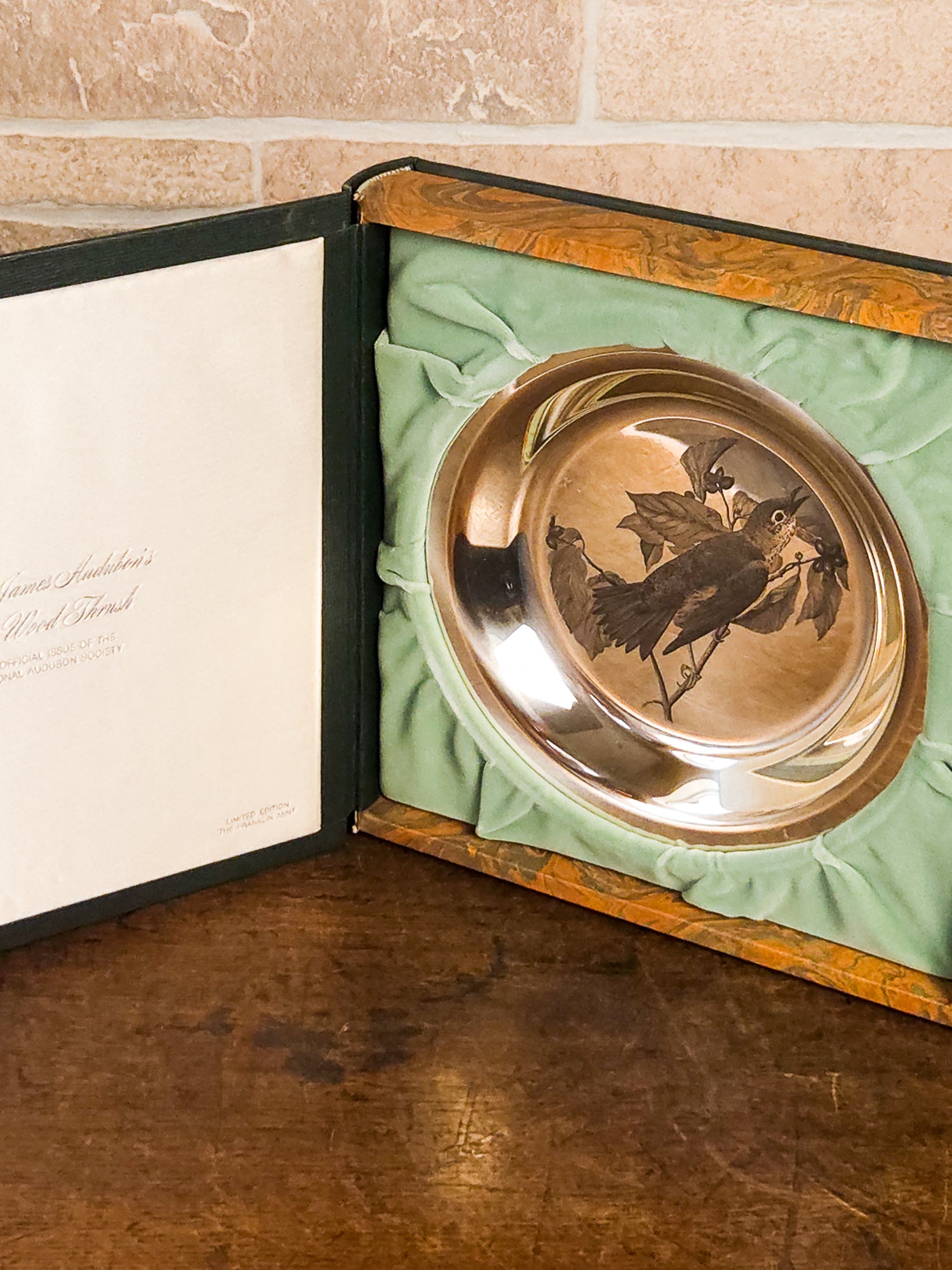 Vintage Franklin Mint National Audubon Society Sterling Silver Plate Limited Edition 1973