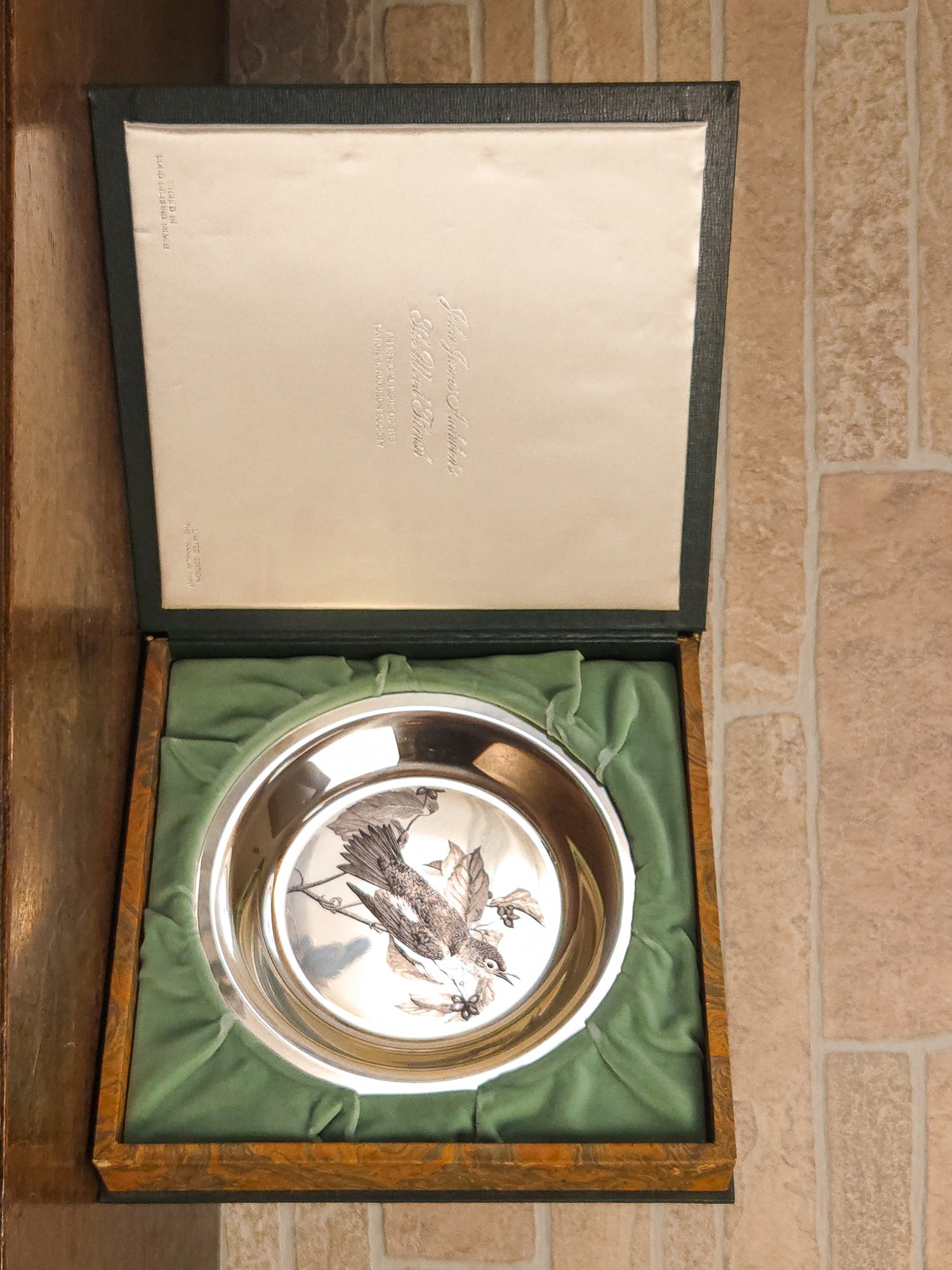 Vintage Franklin Mint National Audubon Society Sterling Silver Plate Limited Edition 1973