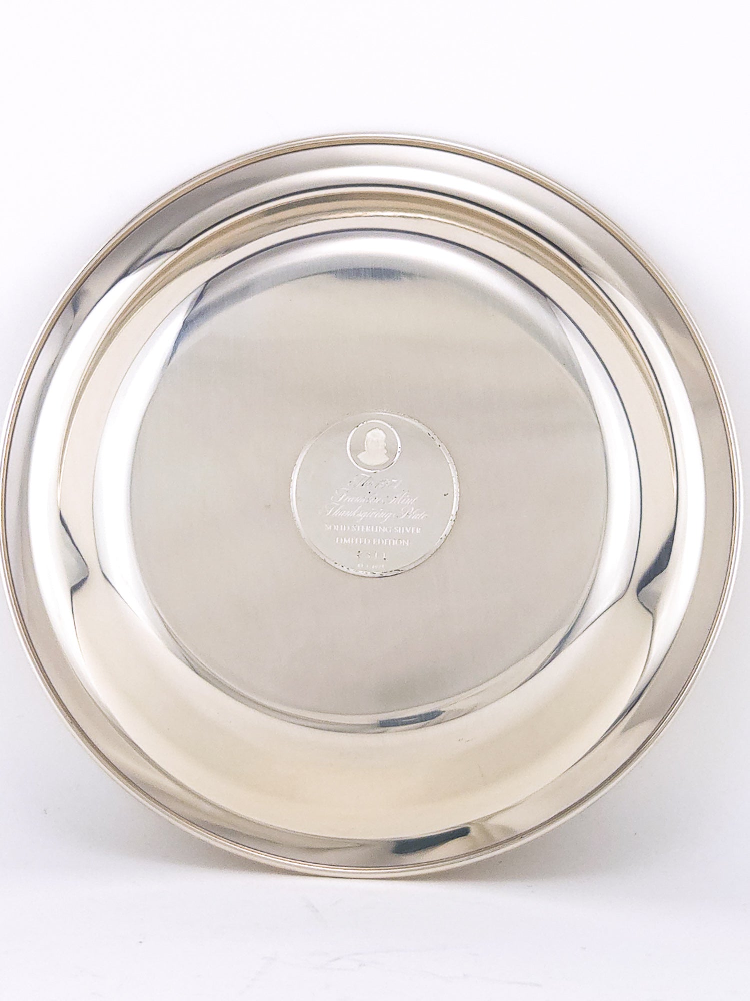 Vintage Franklin Mint Thanksgiving Sterling Silver Limited Edition Plate