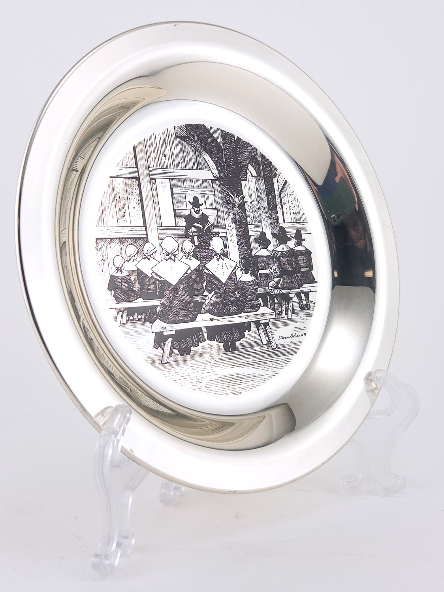 Vintage Franklin Mint Thanksgiving Sterling Silver Limited Edition Plate