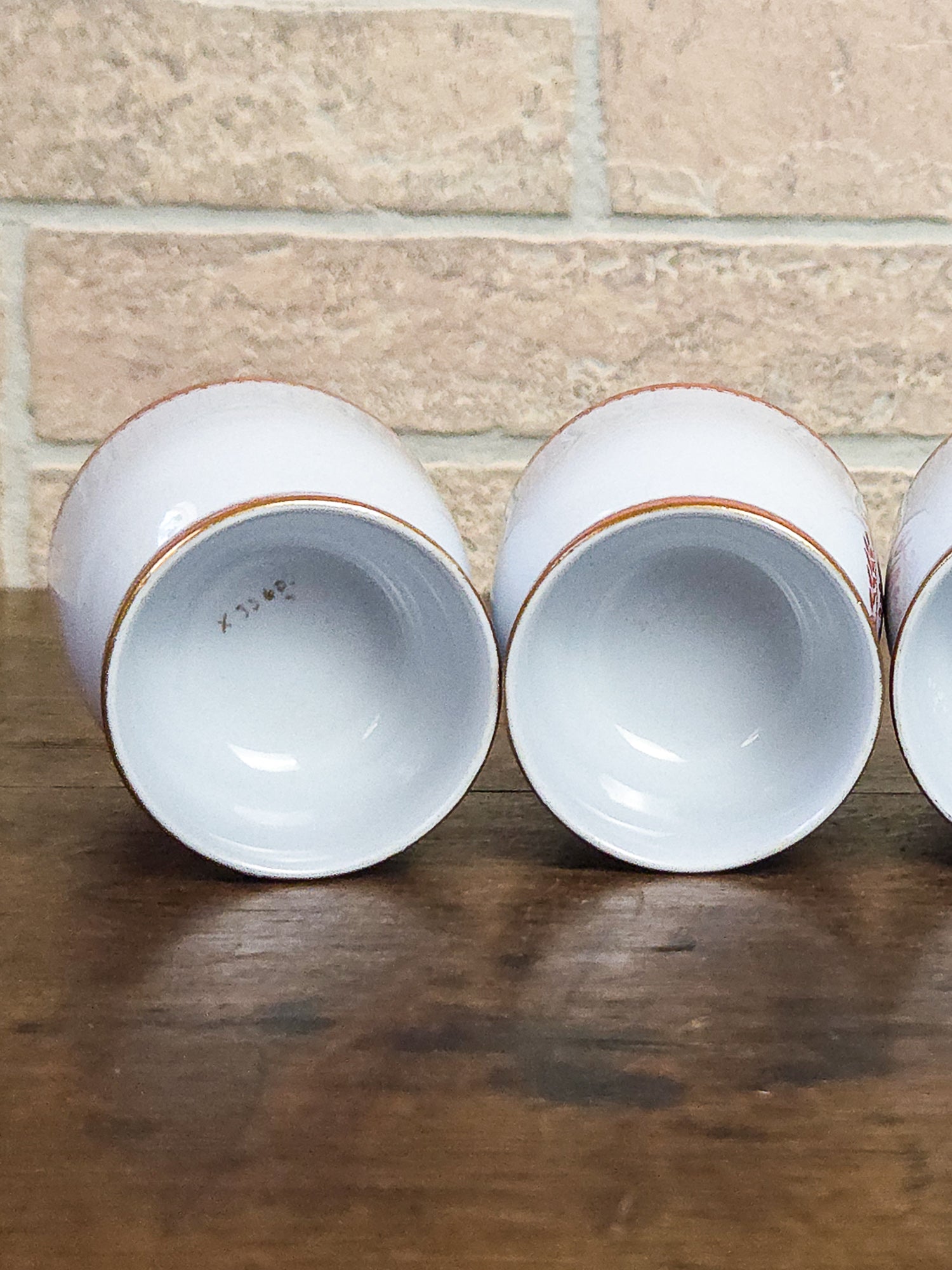 Set of Four Spode Newburyport Red Footed Dessert Goblets, England