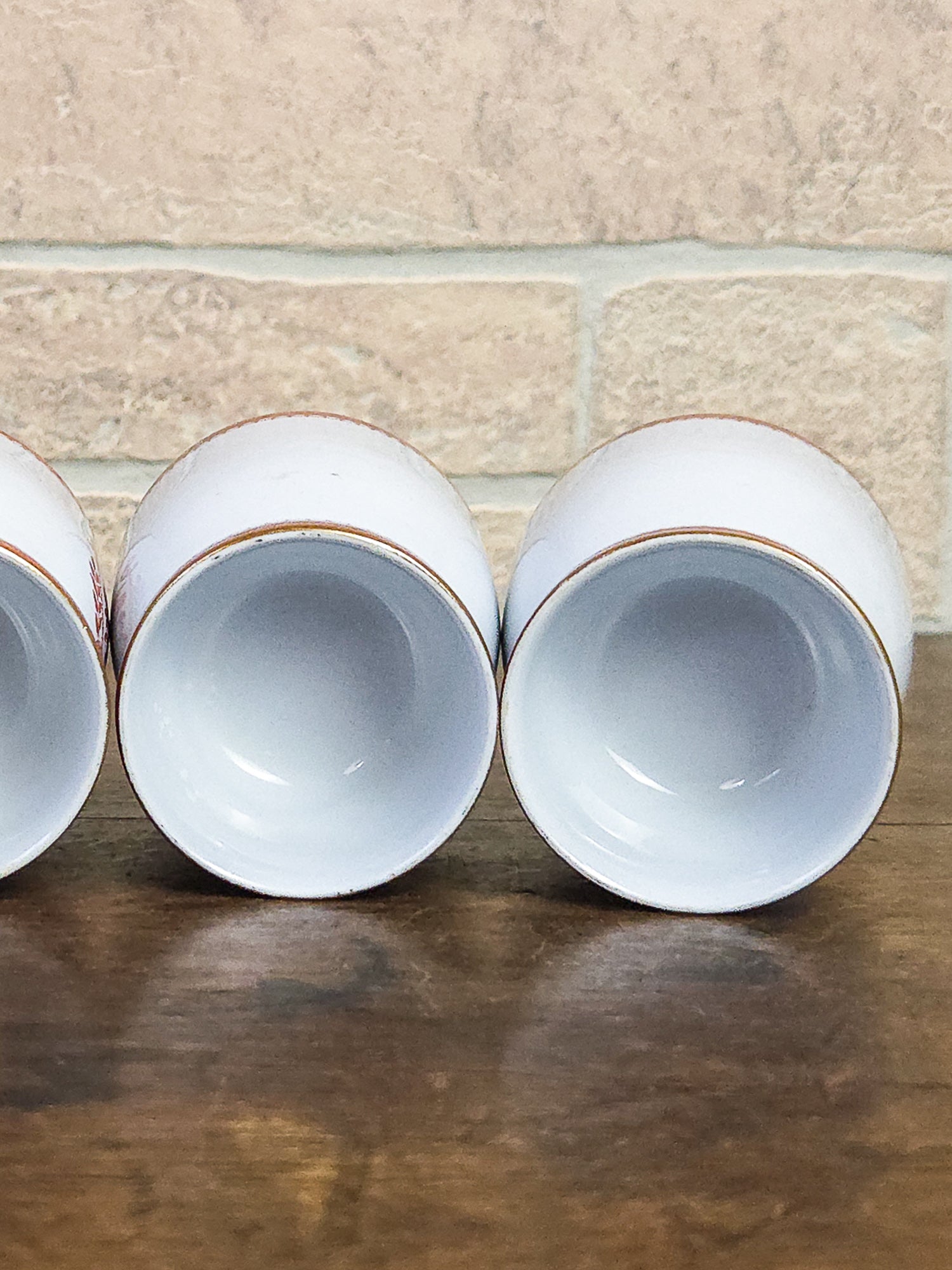 Set of Four Spode Newburyport Red Footed Dessert Goblets, England