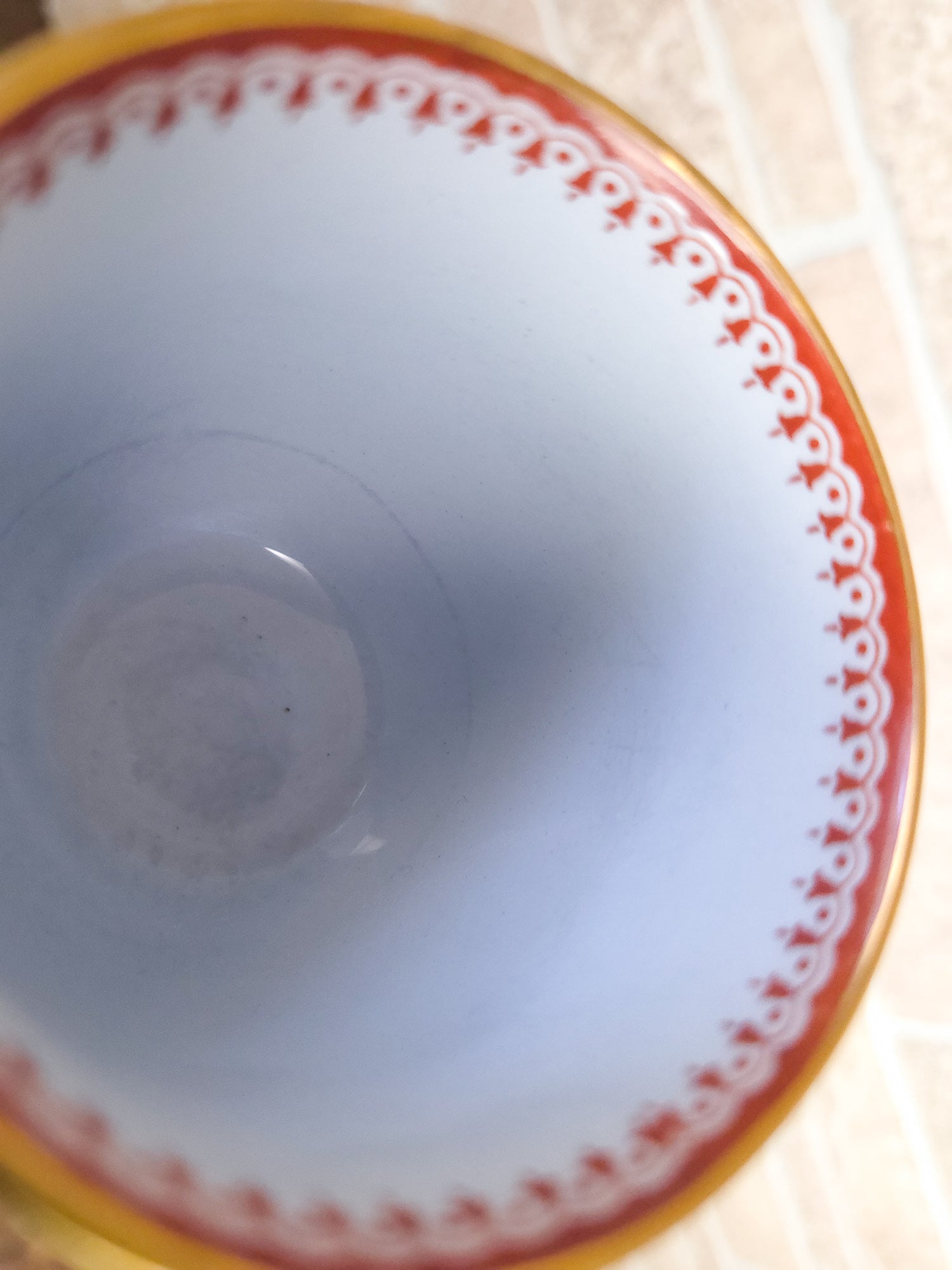 Set of Four Spode Newburyport Red Footed Dessert Goblets, England