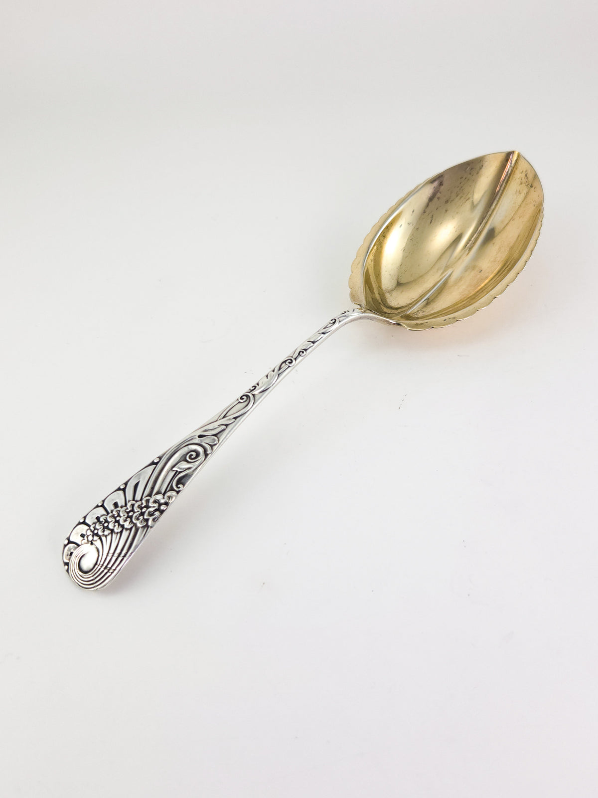 Davis & Galt Sterling Silver Gilt Serving Spoon, Circa 1888–1896