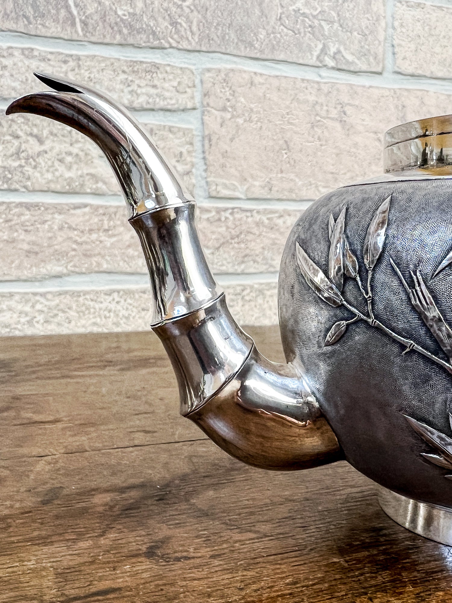 Antique Chinese Export Sterling Silver Three-Piece Tea Set by Tuck Chang