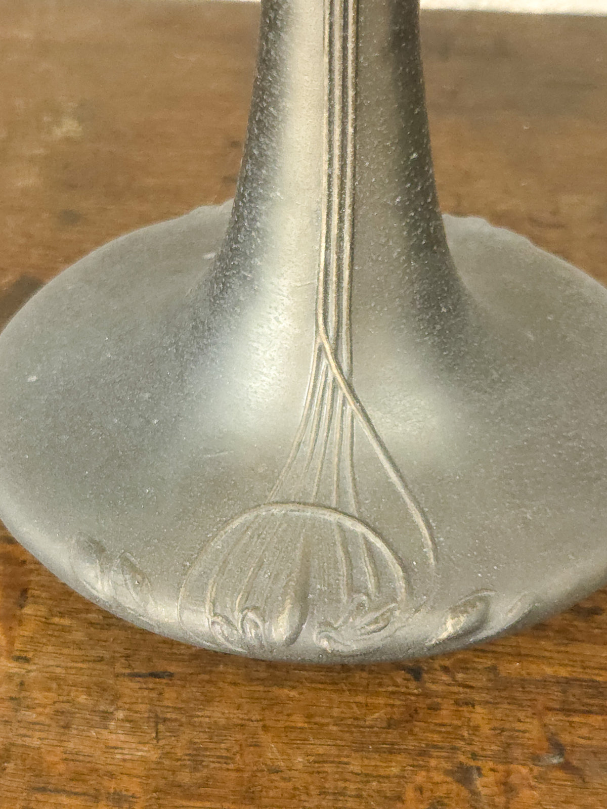 Art Nouveau Leaded Slag Glass Floral Table Lamp