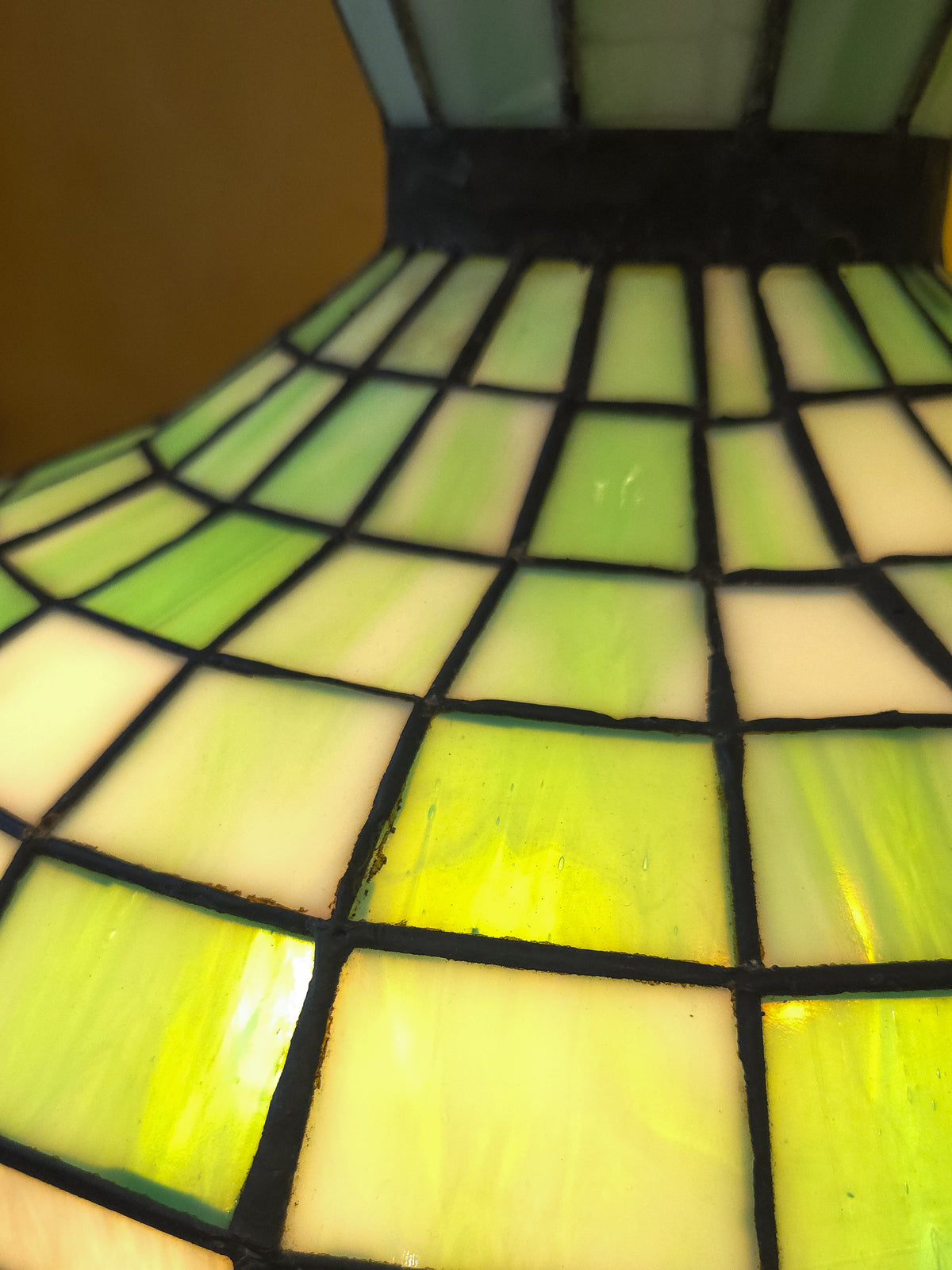 Large Tiffany-Style Slag Glass Fruit Motif Table Lamp by Miller Lamp Co.