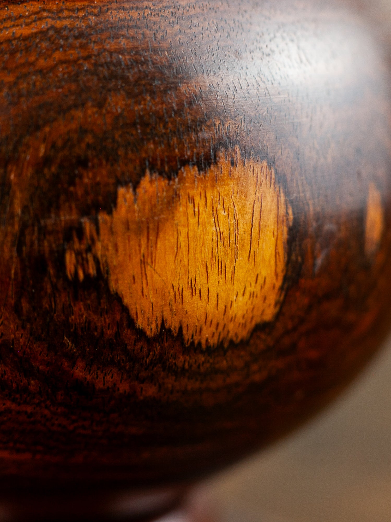 Mid-Century Solid Walnut Lidded Urn or Tobacco Jar