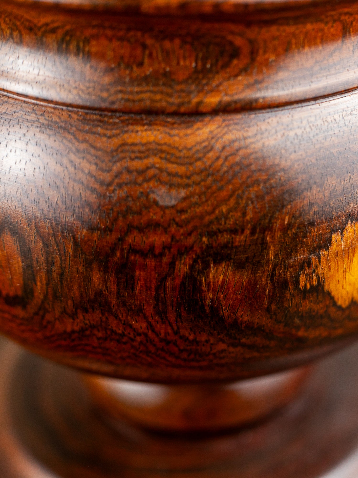Mid-Century Solid Walnut Lidded Urn or Tobacco Jar