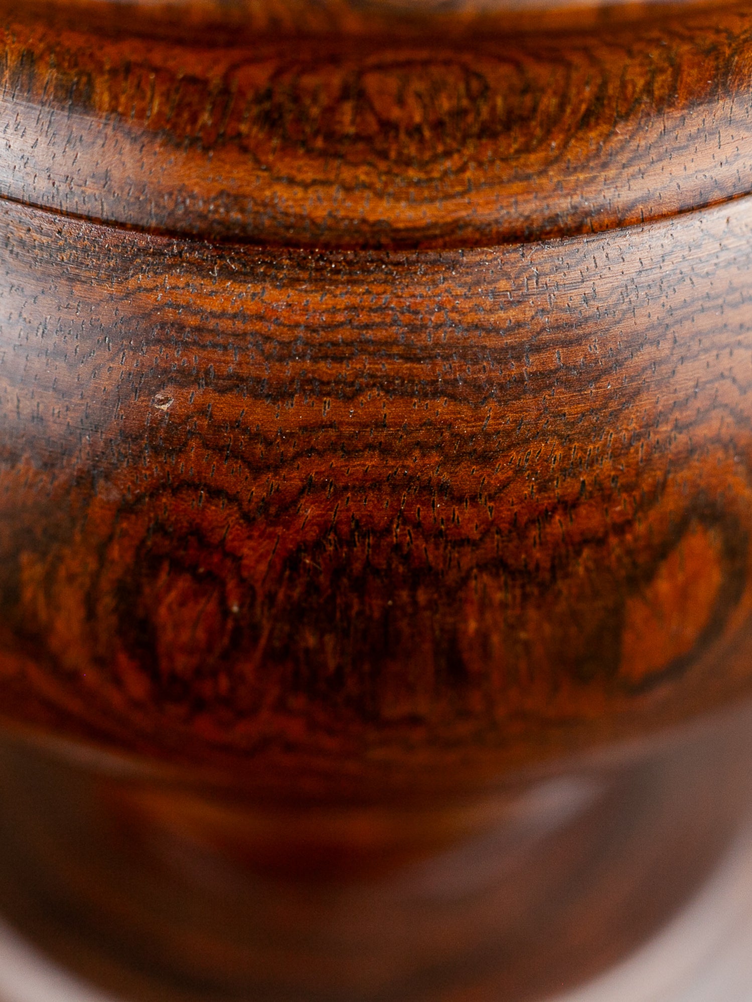 Mid-Century Solid Walnut Lidded Urn or Tobacco Jar
